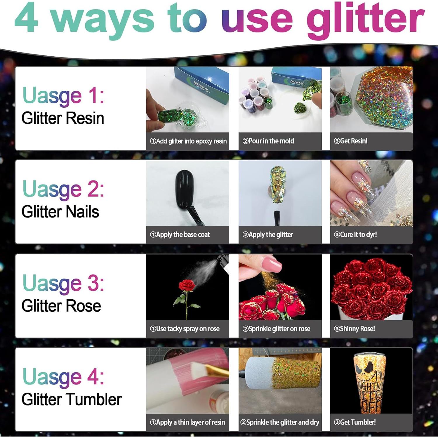 Brillo Chunky Holográfico Matio - 12 Colores 3mm para Manualidades