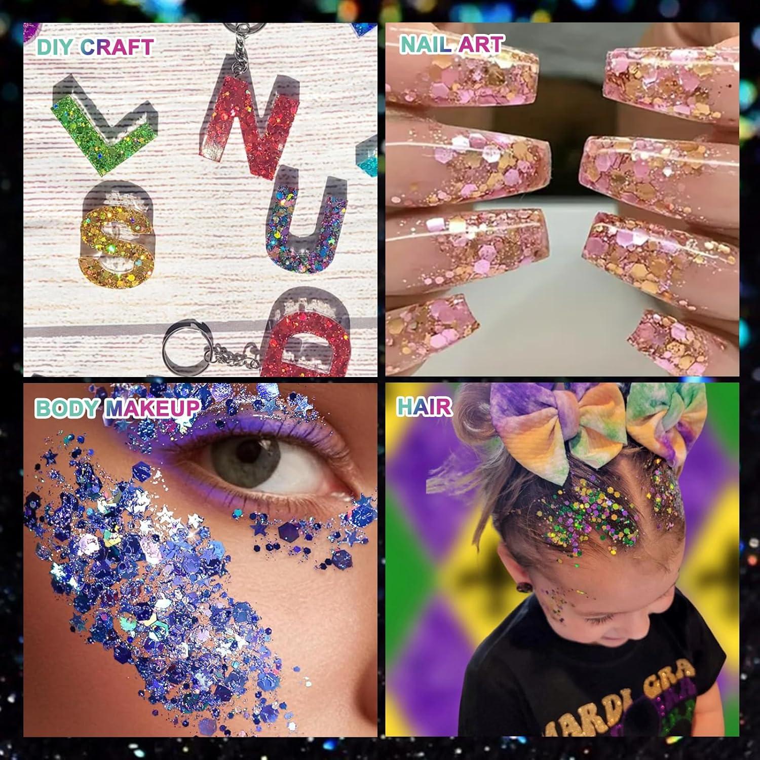 Brillo Chunky Holográfico Matio - 12 Colores 3mm para Manualidades