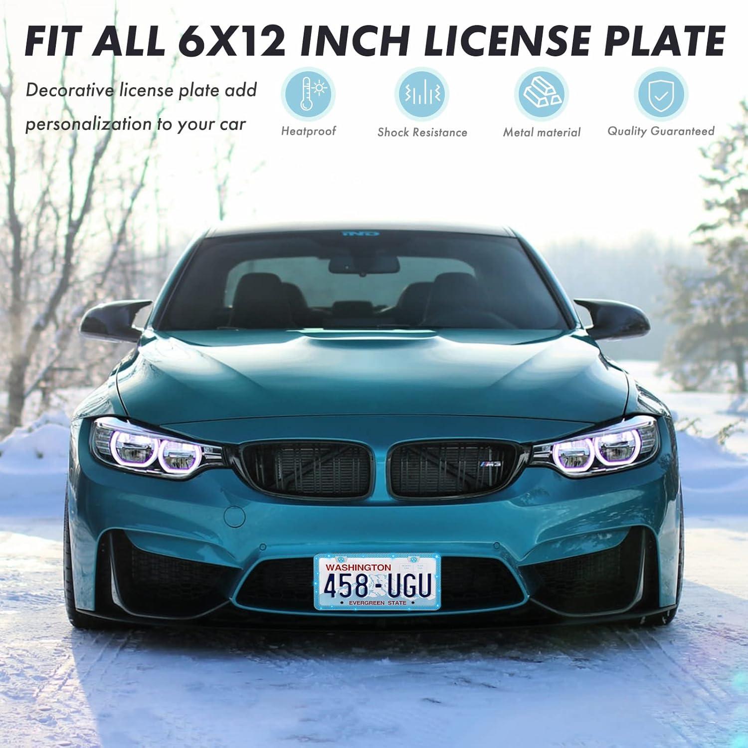 Marco de Placa de Licencia Brillante SHARE&CARE - 2 Piezas Color AB