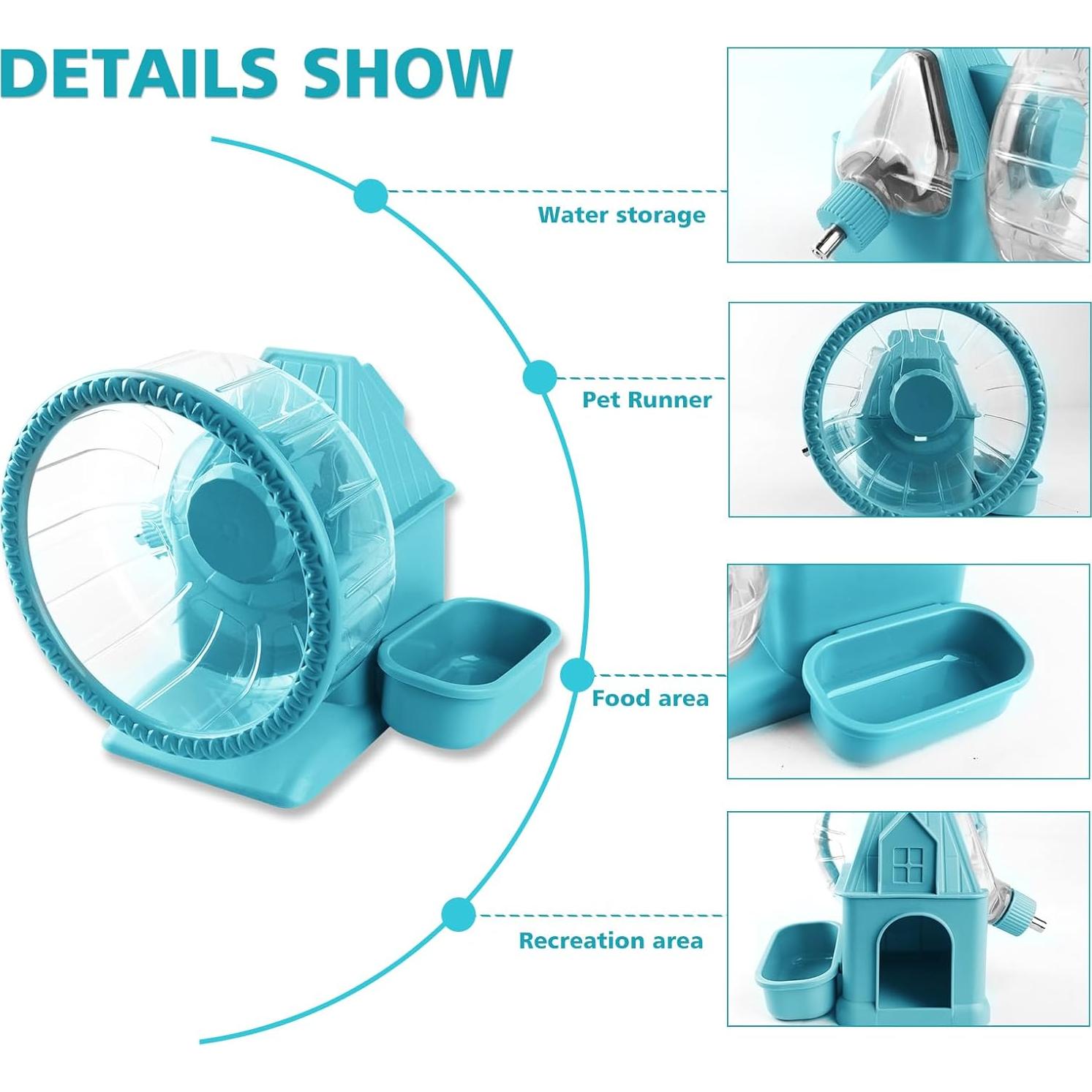 Rueda de Hámster Silenciosa 4 en 1 NATURE Ann Azul