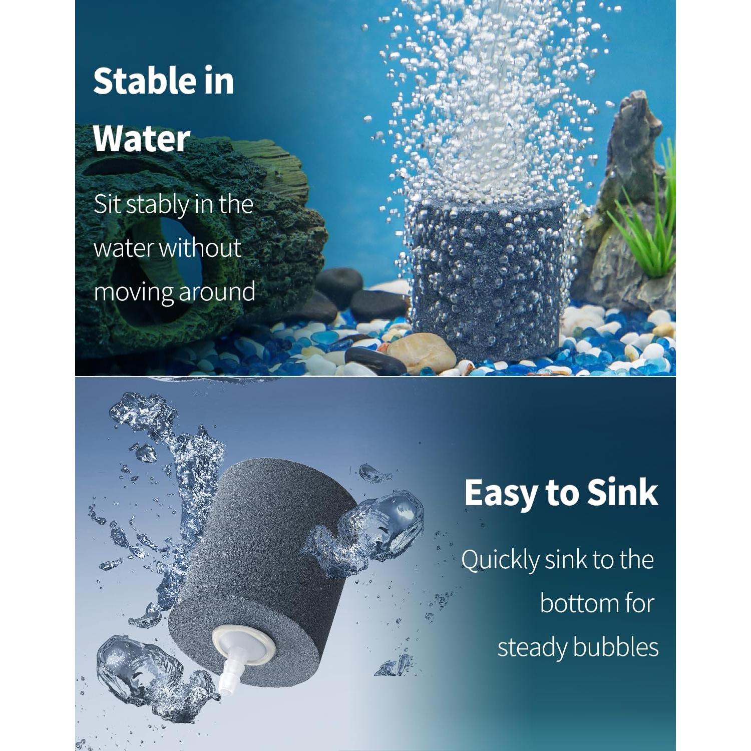 Pawfly Piedra de Aire para Acuario 4.7 cm x 4.8 cm - 2 Paquete