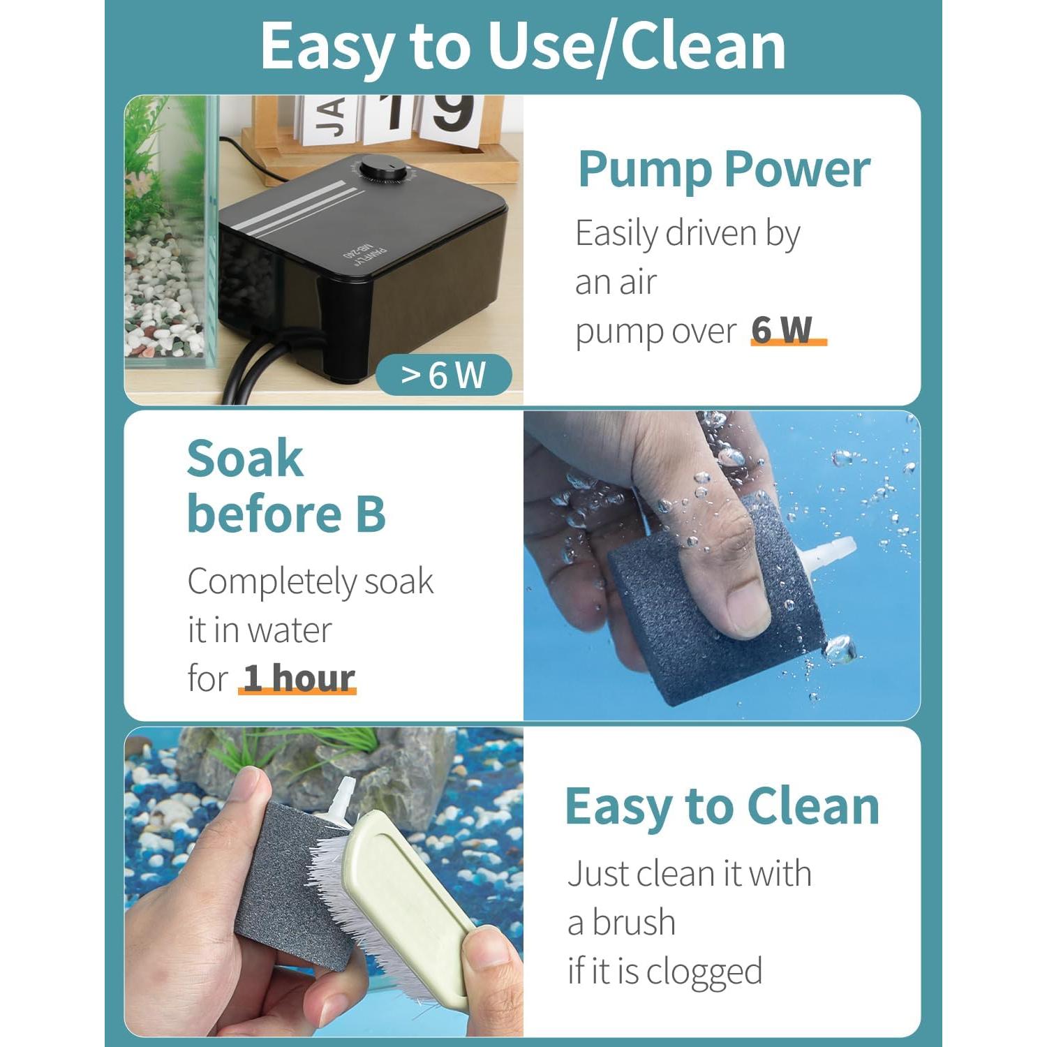 Pawfly Piedra de Aire para Acuario 4.7 cm x 4.8 cm - 2 Paquete