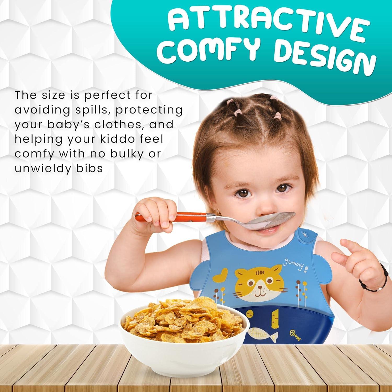 Baberos de Silicona NUGEMS para Bebés 6-72 meses 2 Piezas