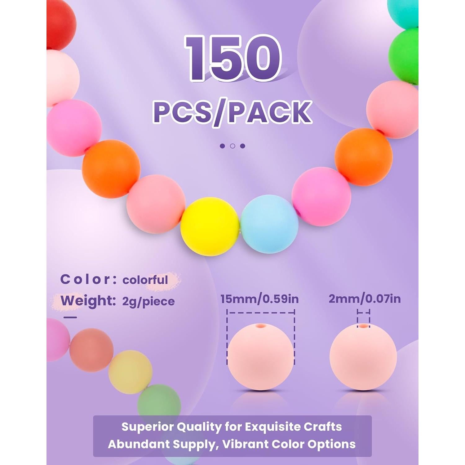 150 Perlas de Silicona Verde Manzana 15mm FIVEIZERO para DIY