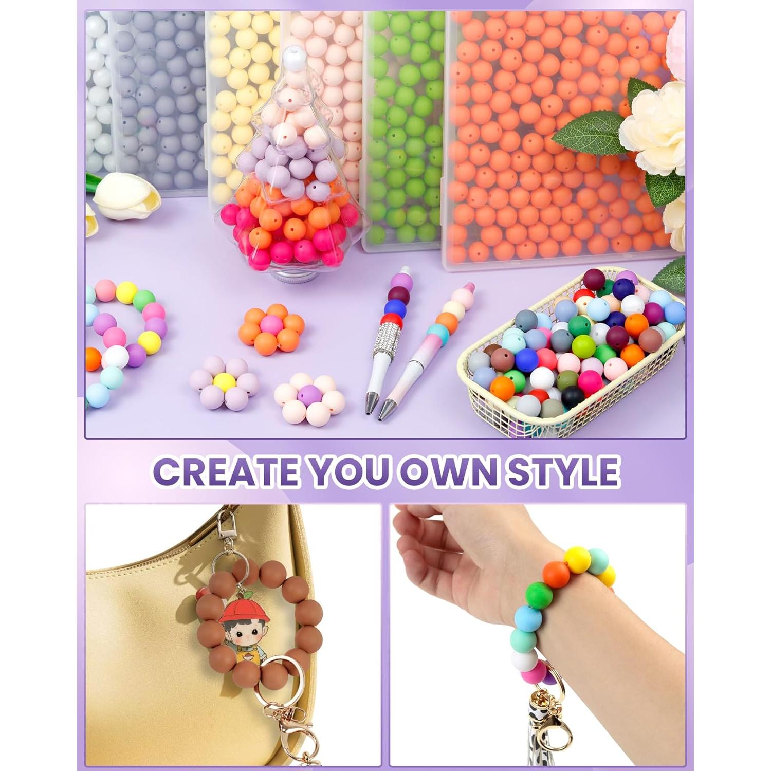 150 Perlas de Silicona Verde Manzana 15mm FIVEIZERO para DIY