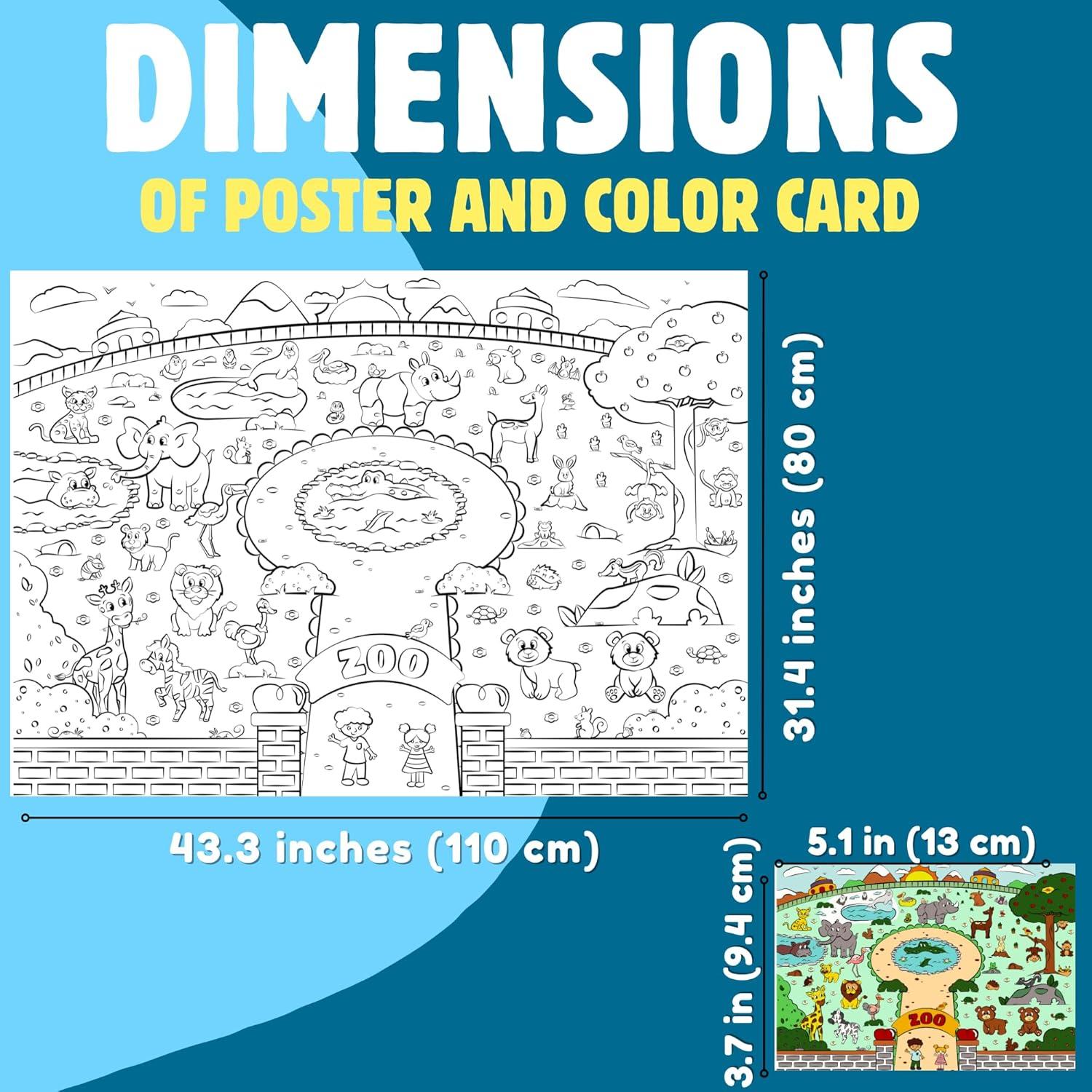 Póster Gigante para Colorear Animales - 110 x 80 cm - River and Sun
