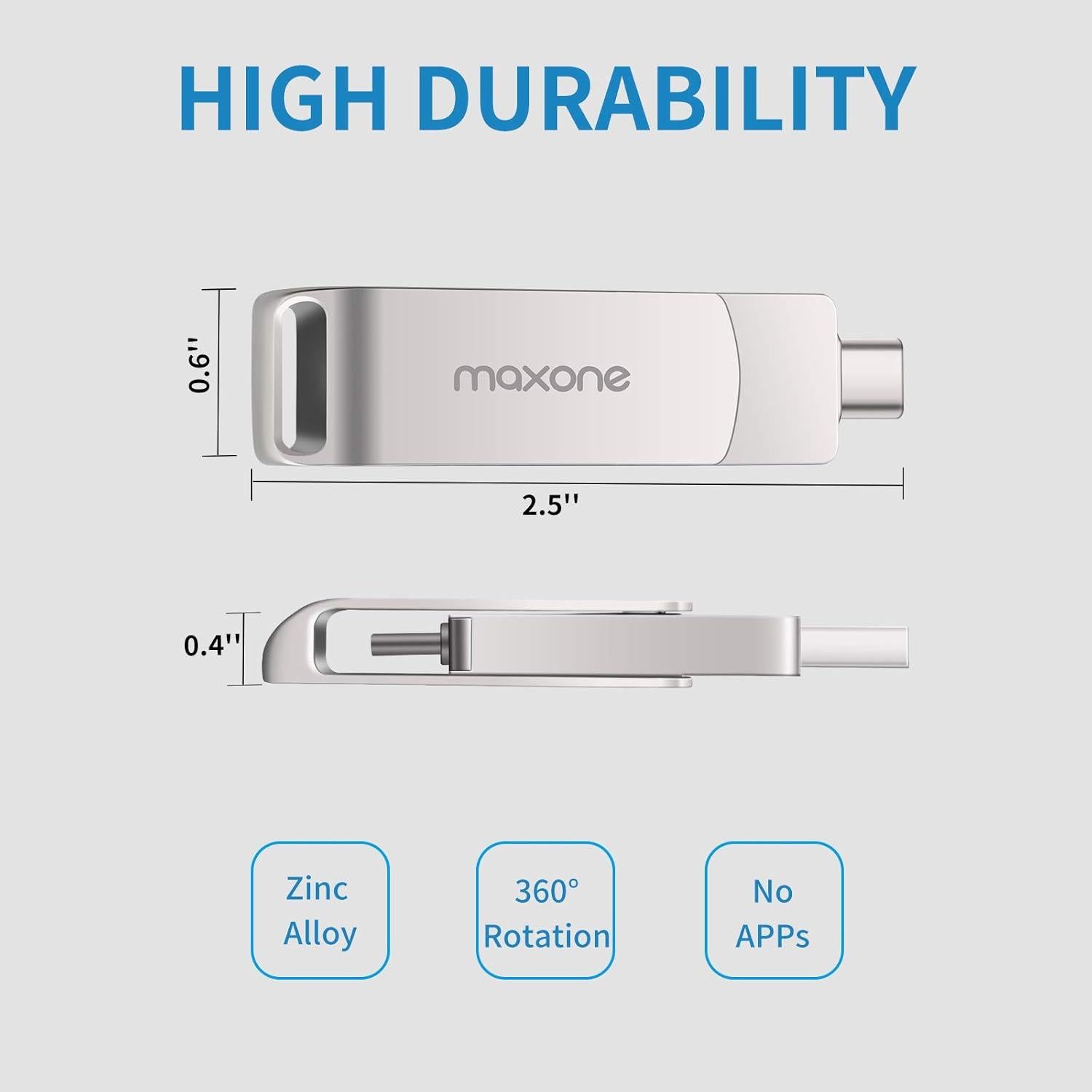 Maxone 128GB USB Tipo C 2 en 1 Alta Velocidad OTG