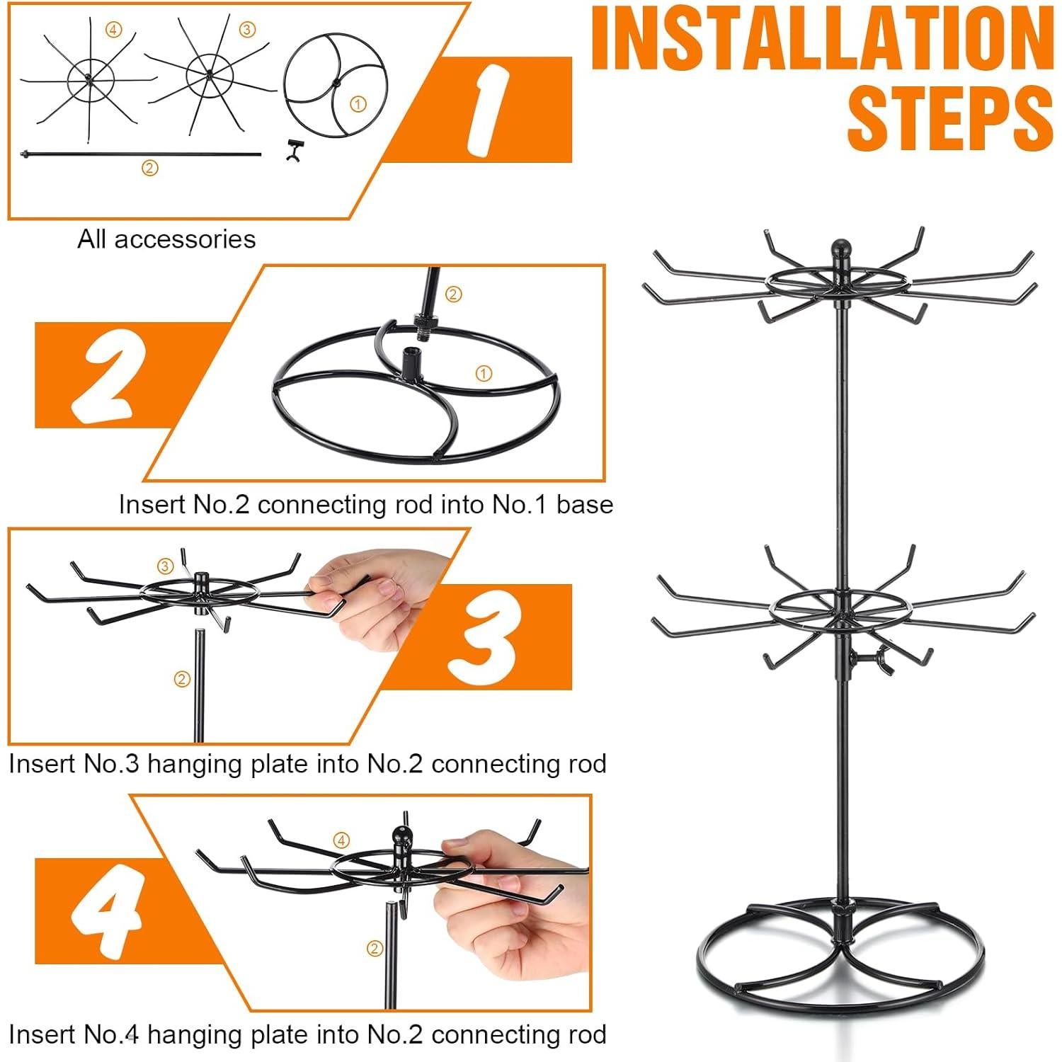 Soporte de Exhibición Rotativo Tandefio 2 Niveles y 3 Niveles
