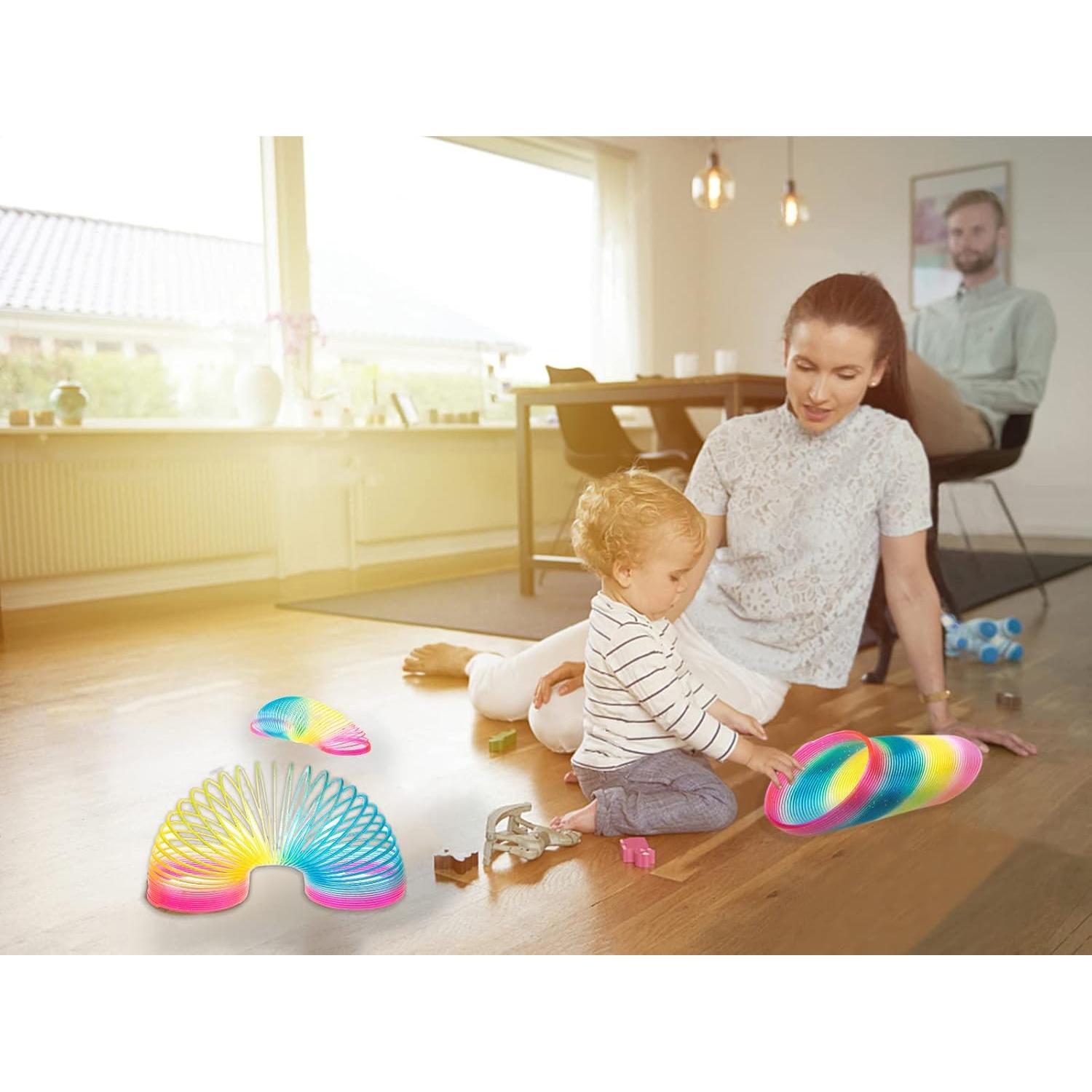 Juguete de resorte gigante WOBOX 10.7 cm arcoíris para niños