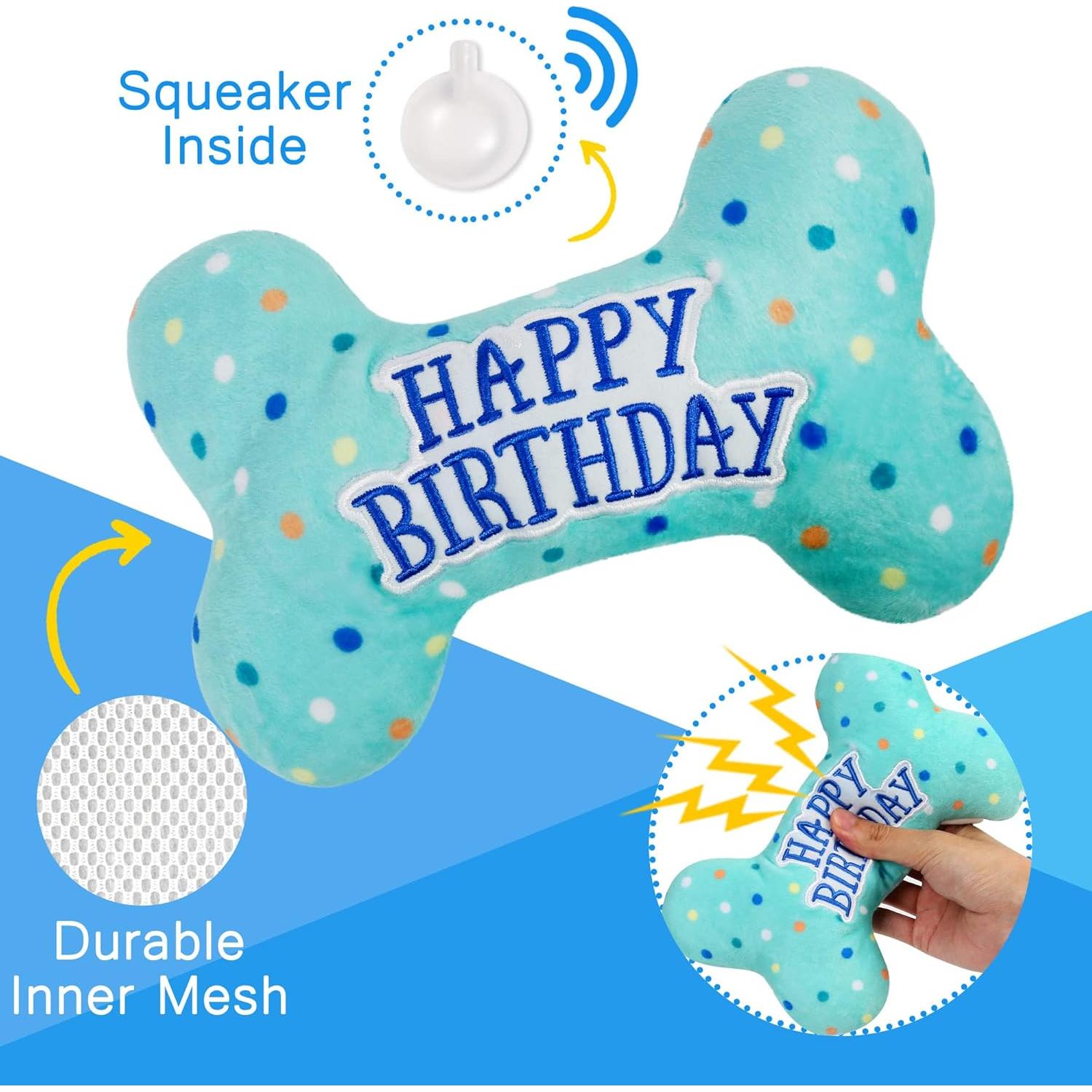 Juguetes de Cumpleaños para Perros Prime Pets - Set de 3