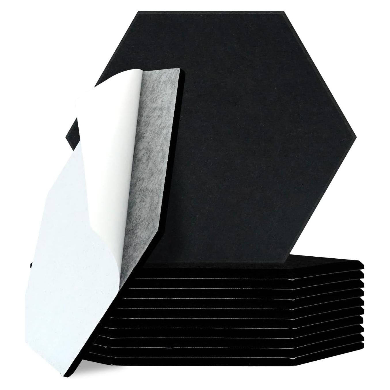 Paneles Acústicos Keemute 12 Pack Hexágono Negro 35.56x30.73cm