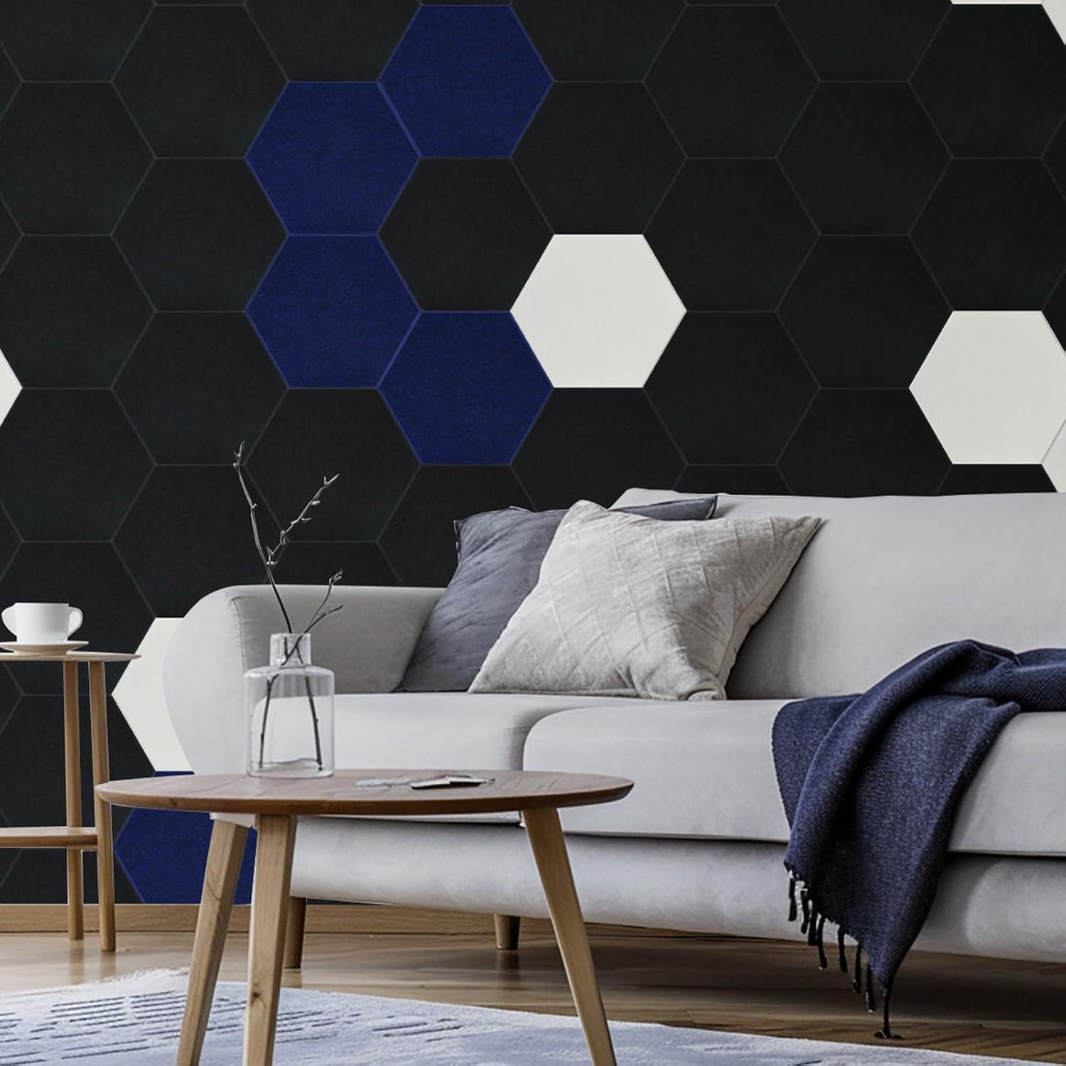 Paneles Acústicos Keemute 12 Pack Hexágono Negro 35.56x30.73cm