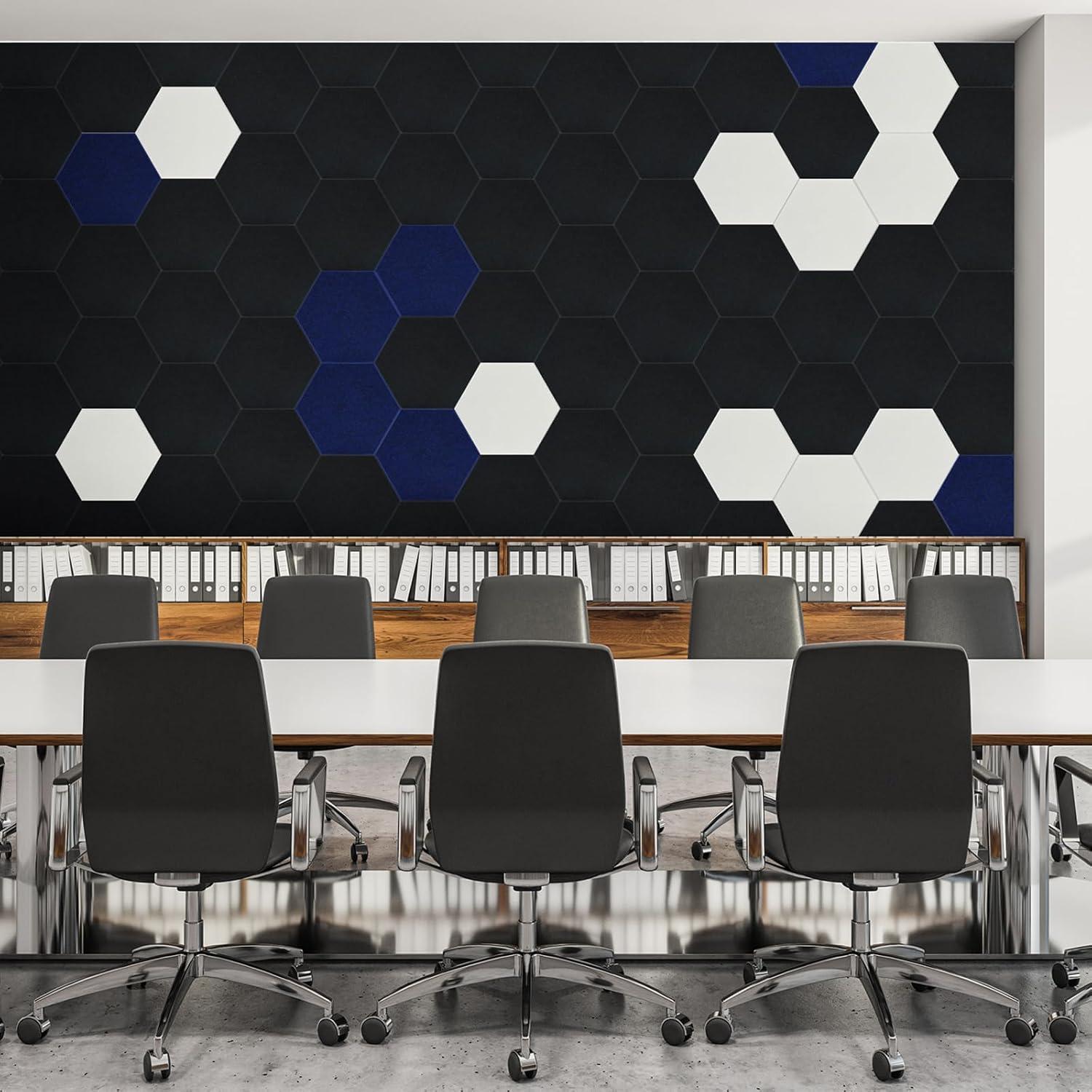 Paneles Acústicos Keemute 12 Pack Hexágono Negro 35.56x30.73cm