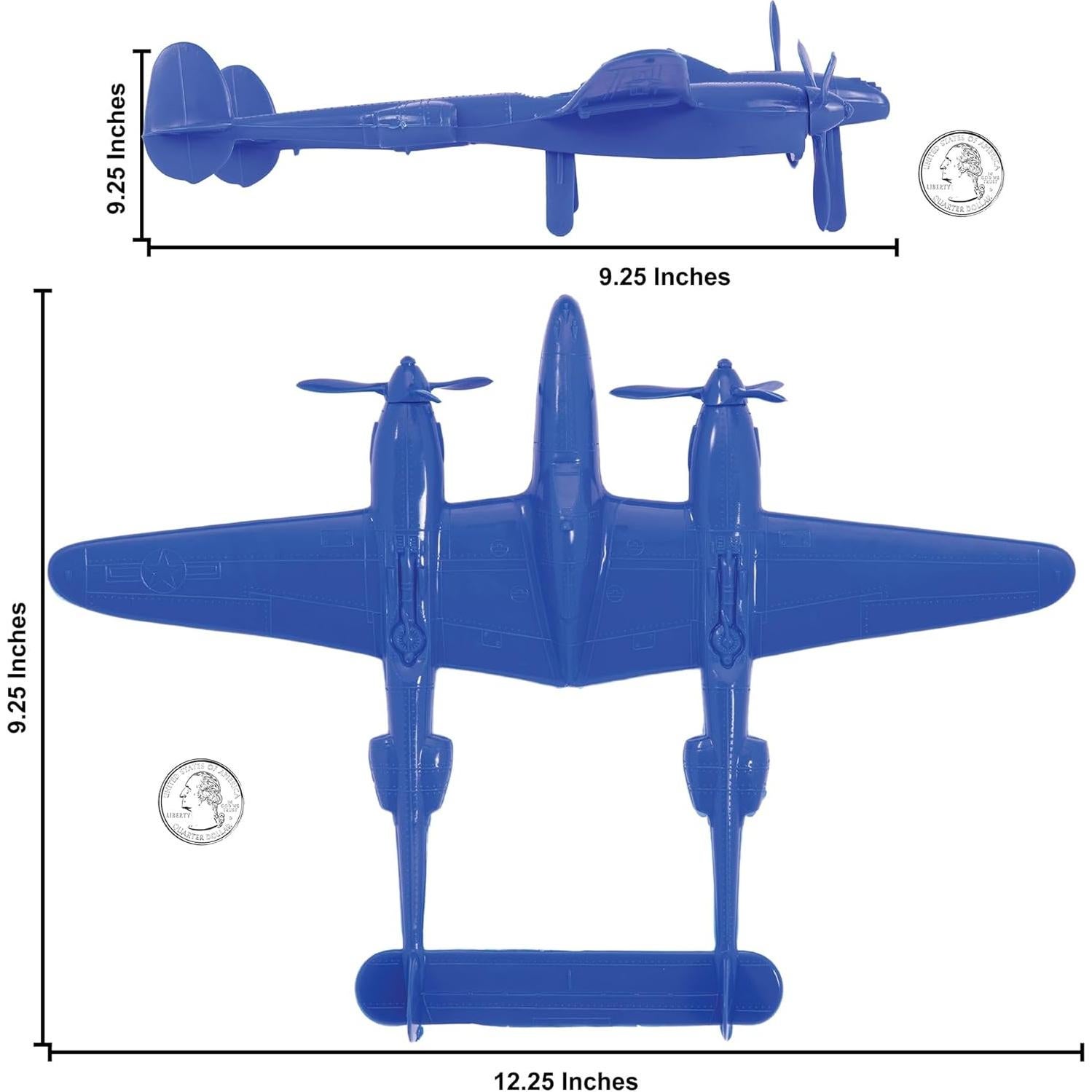 Aviones de Combate TimMee P-38 Lightning Azul 2 Piezas