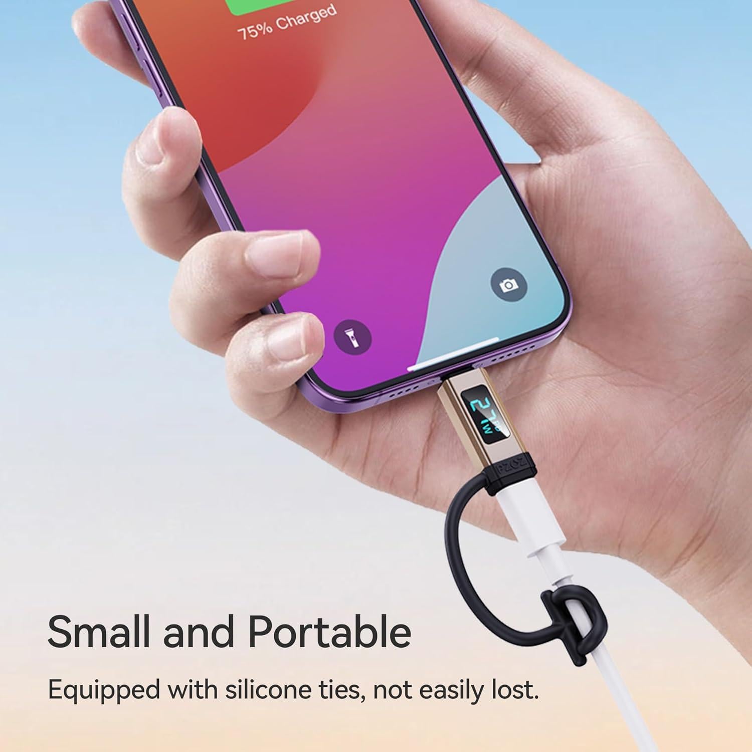 Adaptador USB C a Lightning PZOZ 27W con Pantalla LED