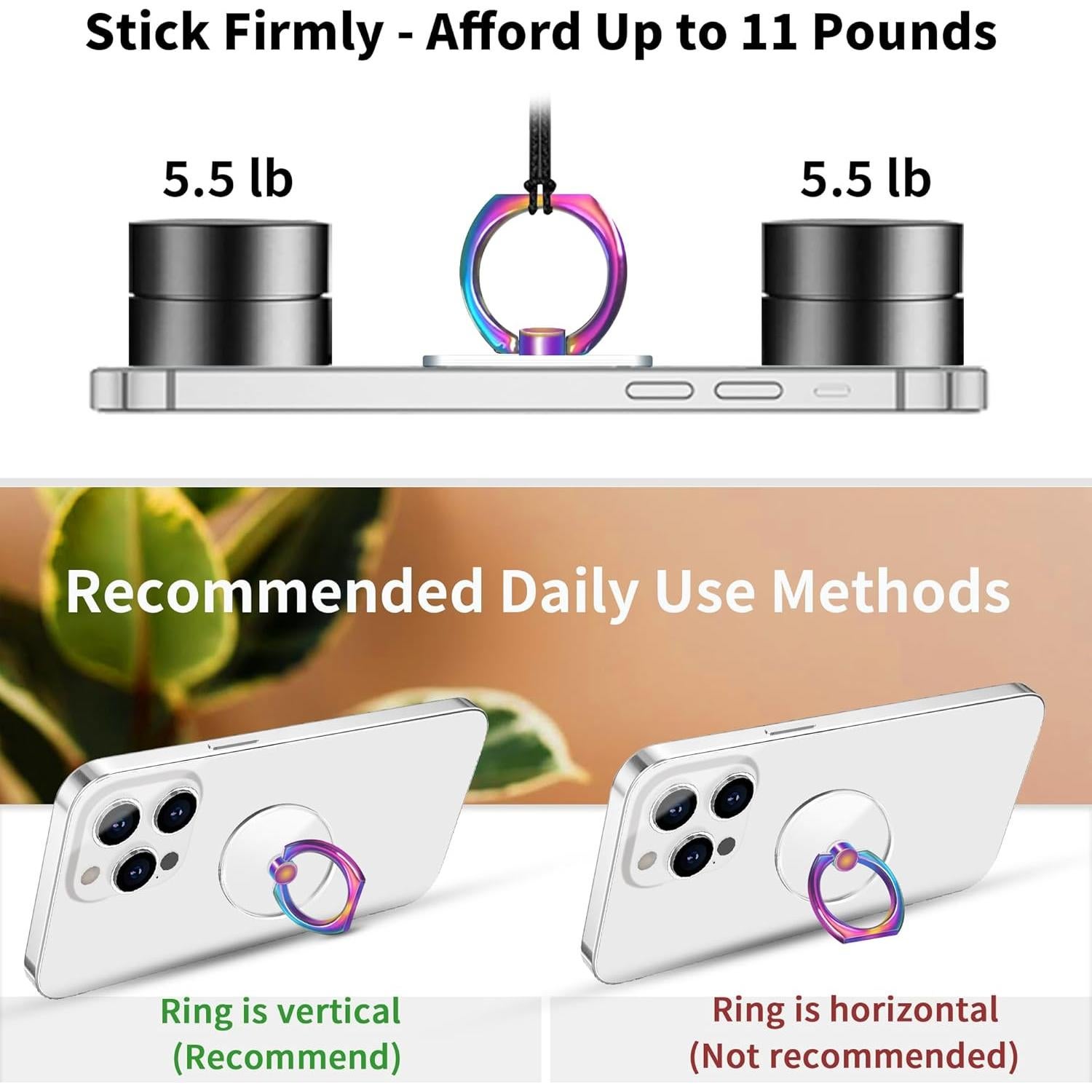 Soporte de Anillo Transparente TACOMEGE 3.81 cm Rotatable