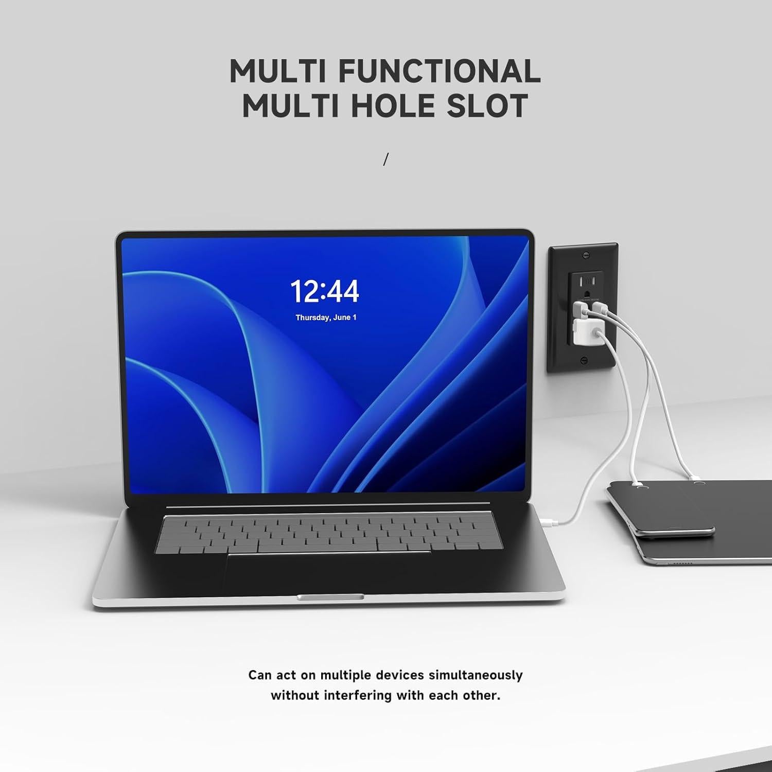 Enchufe de pared USB 3 puertos ALASTECH 15A 30W negro