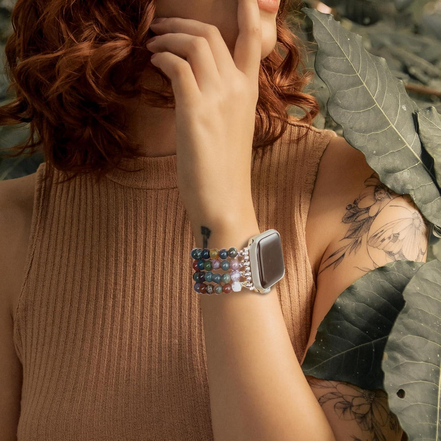 Correa de Reloj Beaded Newlibery para Apple Watch 38-42mm