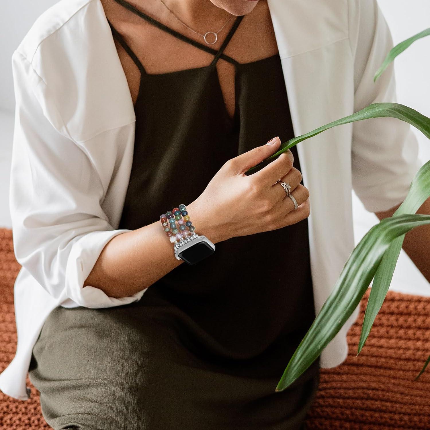 Correa de Reloj Beaded Newlibery para Apple Watch 38-42mm