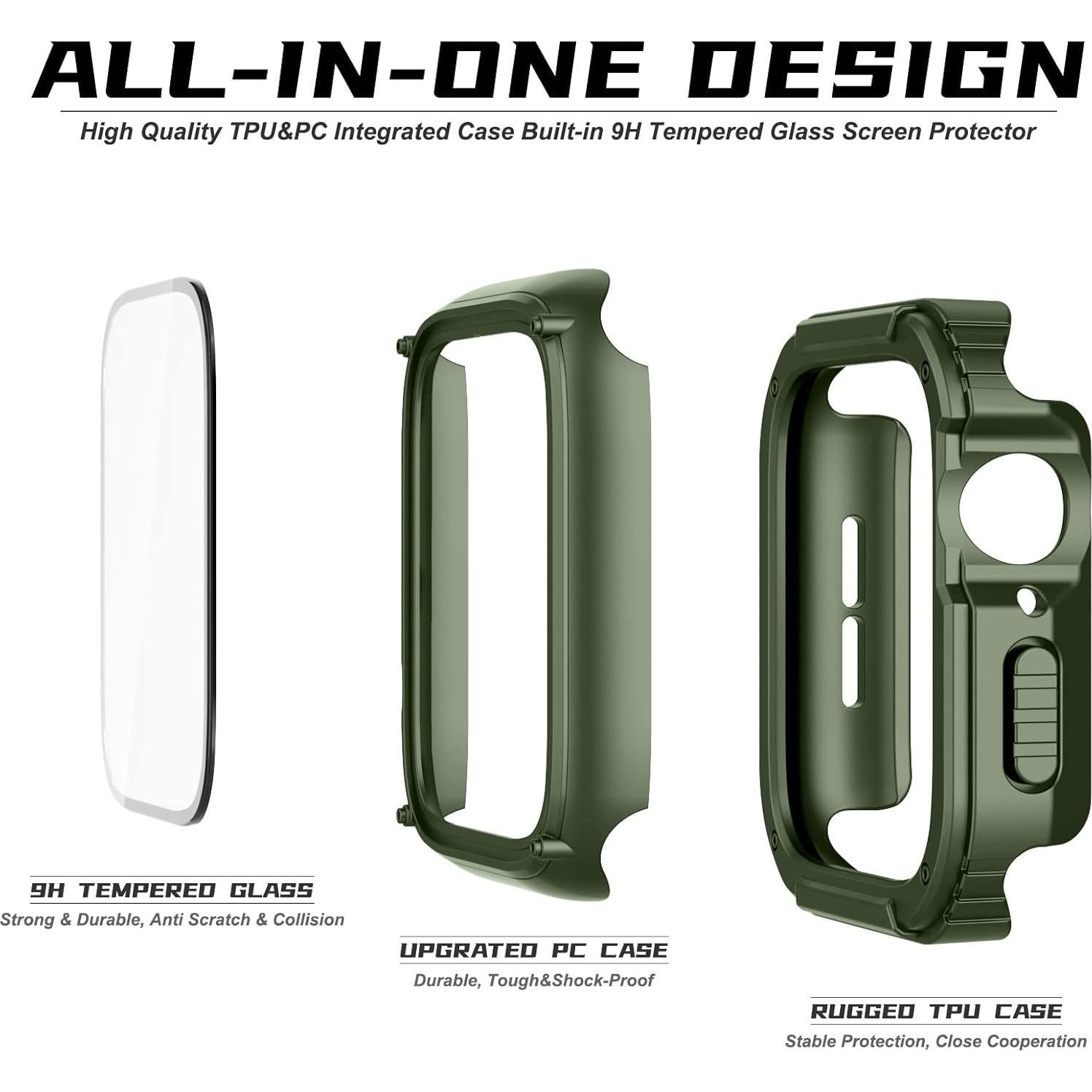 Funda Resistente Recoppa para Apple Watch 38mm Verde Militar