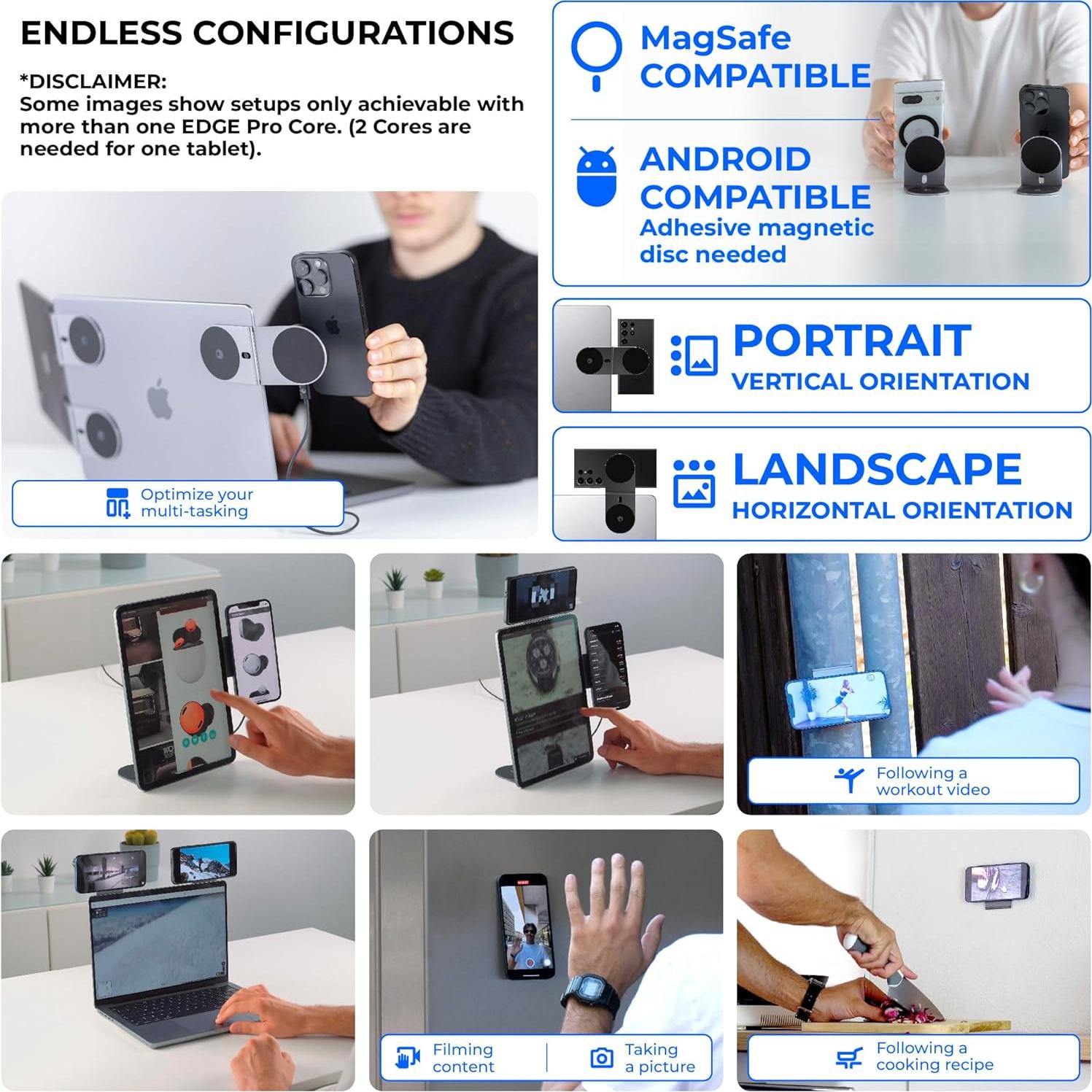 Soporte Magnético Rolling Square Edge Pro Core - Negro