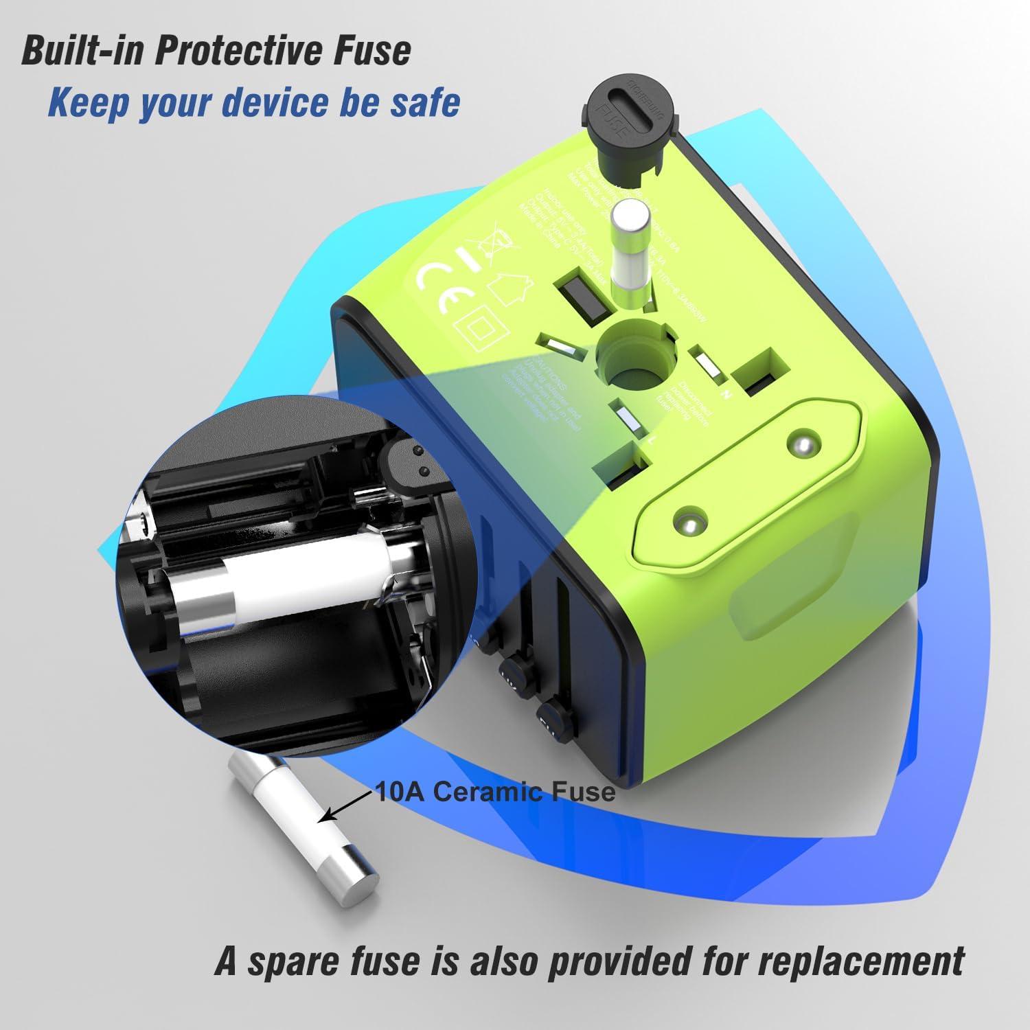 Adaptador de Viaje Universal SAUNORCH 5 en 1 2xUSB-C 2xUSB-A