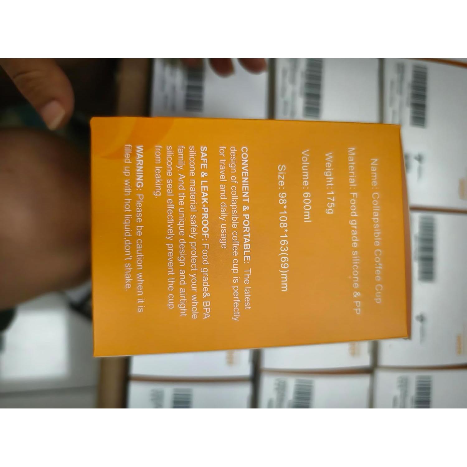 Taza de Camping Plegable UNNESTAR 600ml Silicona con Popote