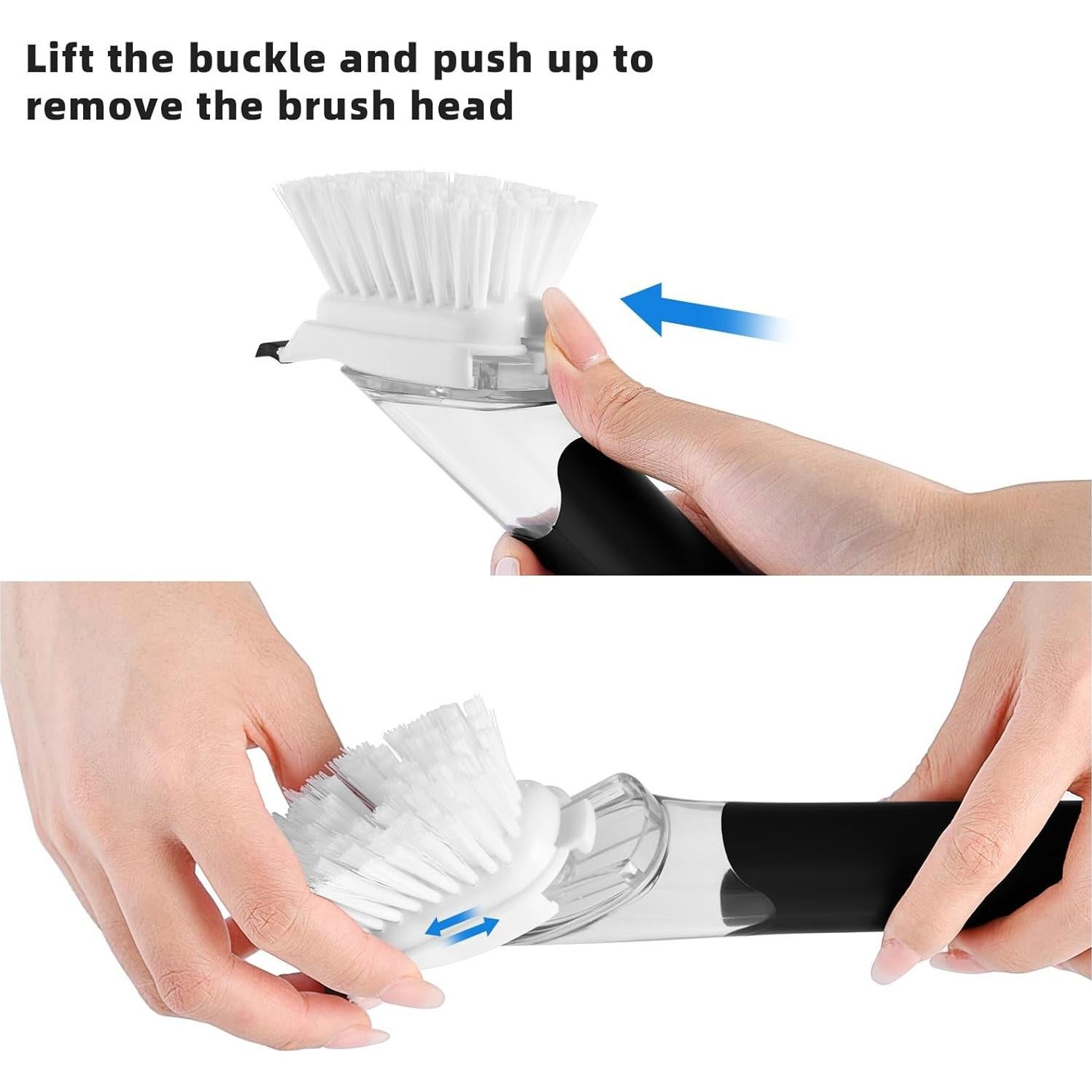 Cepillos de Platos SUBEKYU con Dispensador de Jabón 2P Negro