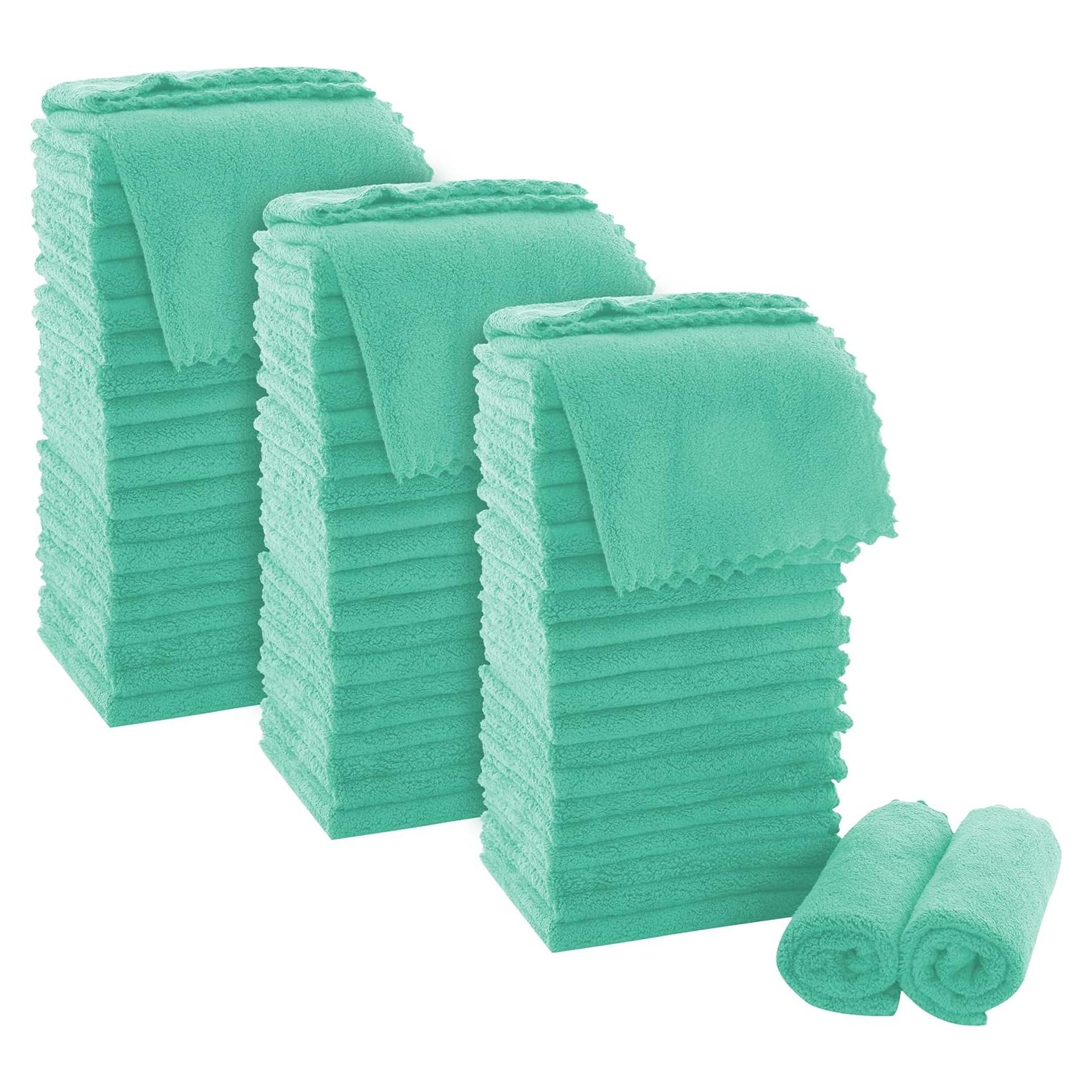 Juego de Toallas de Mano MOONQUEEN 72 Unidades 30x30 cm Verde Aqua