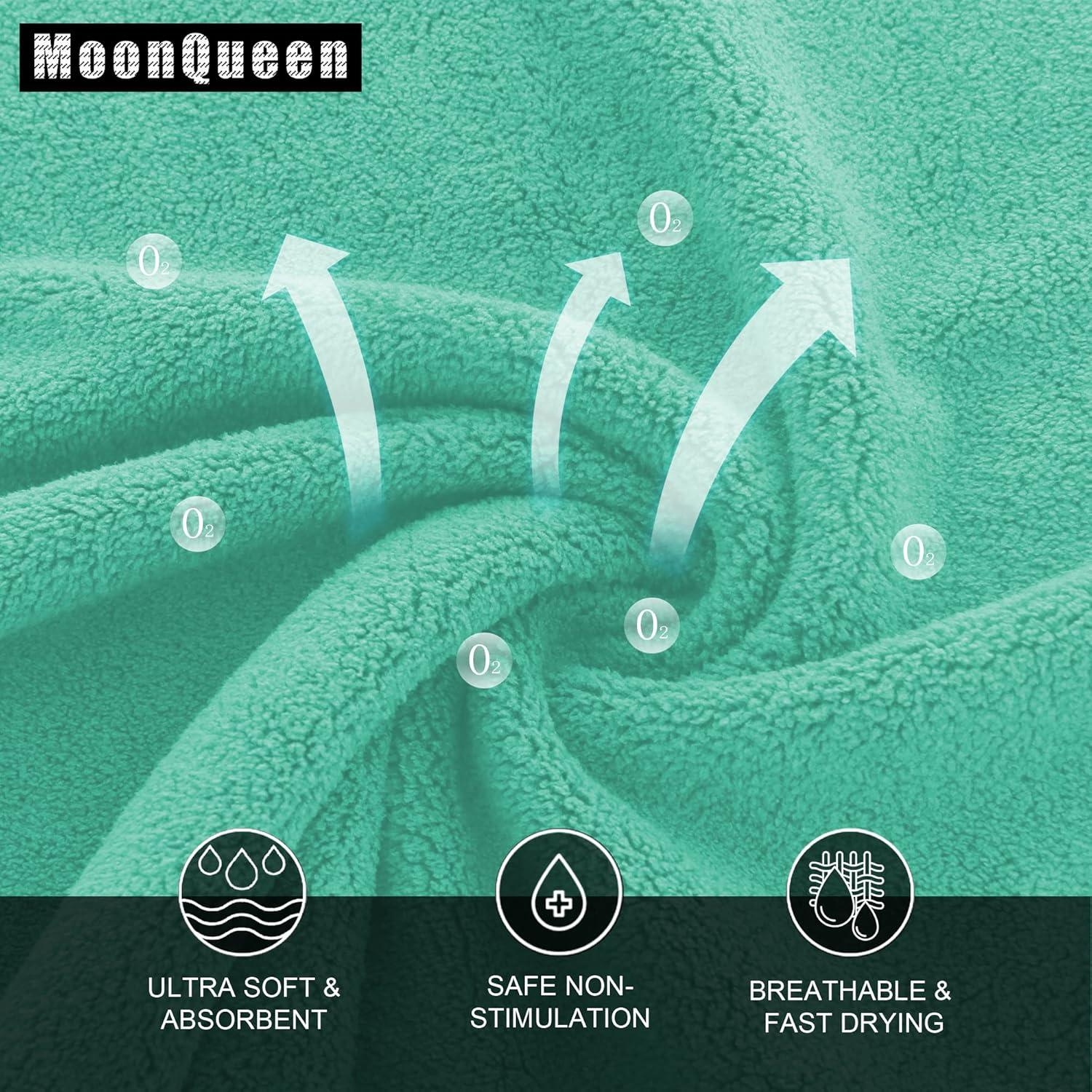 Juego de Toallas de Mano MOONQUEEN 72 Unidades 30x30 cm Verde Aqua