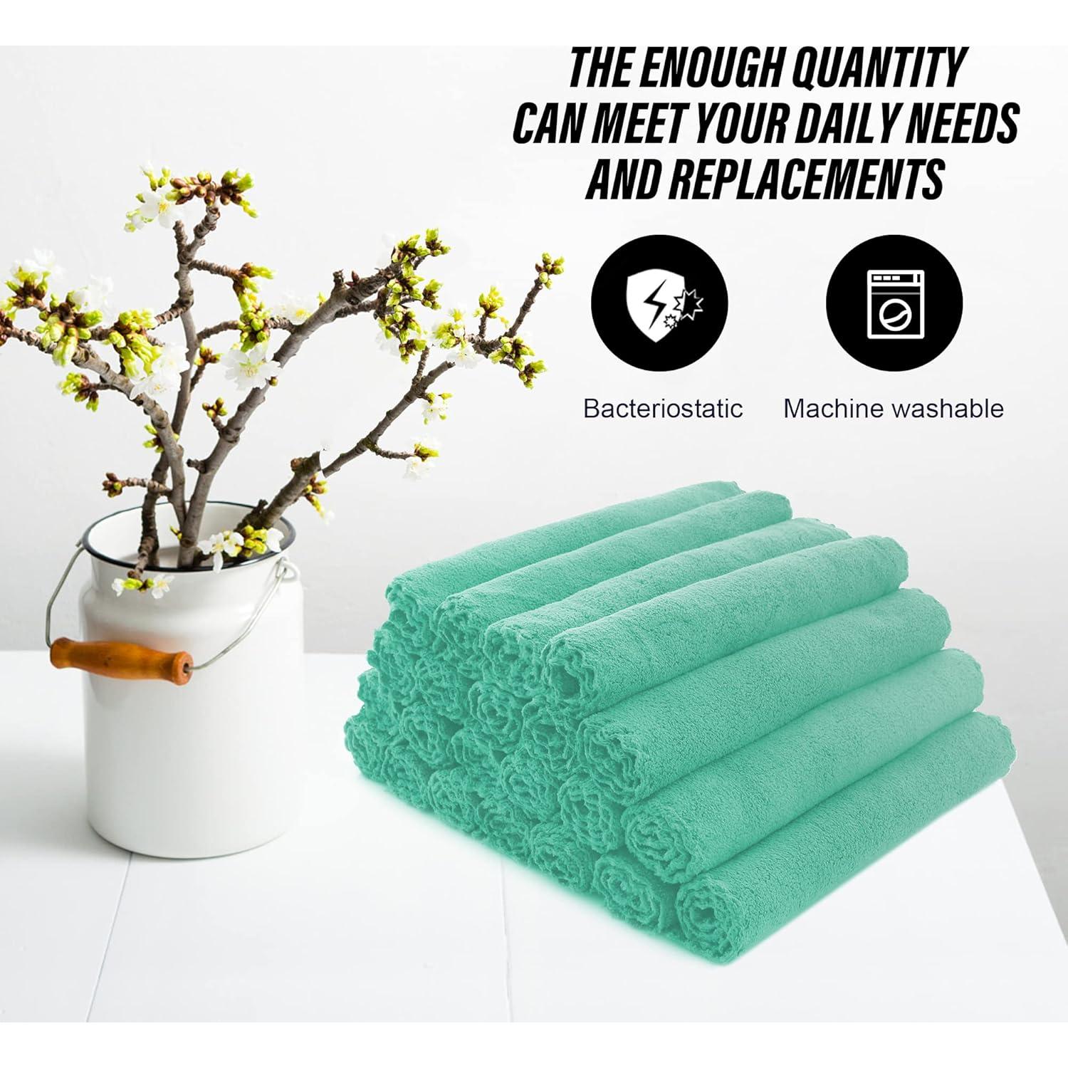 Juego de Toallas de Mano MOONQUEEN 72 Unidades 30x30 cm Verde Aqua