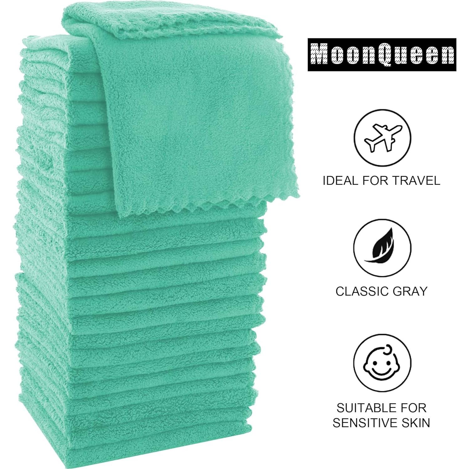 Juego de Toallas de Mano MOONQUEEN 72 Unidades 30x30 cm Verde Aqua