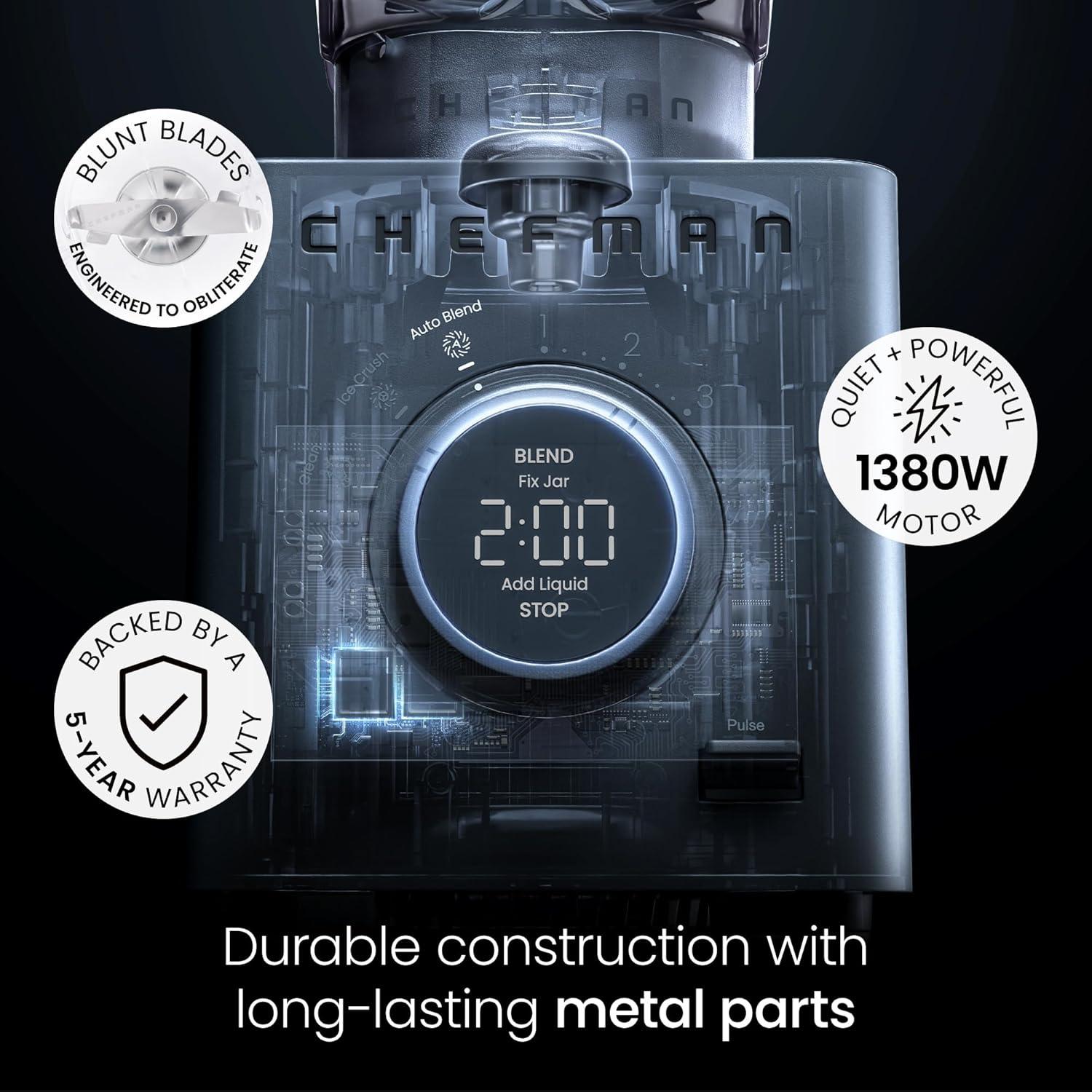 Licuadora Chefman Obliterator 1.32L 1380W con Tarro de Viaje