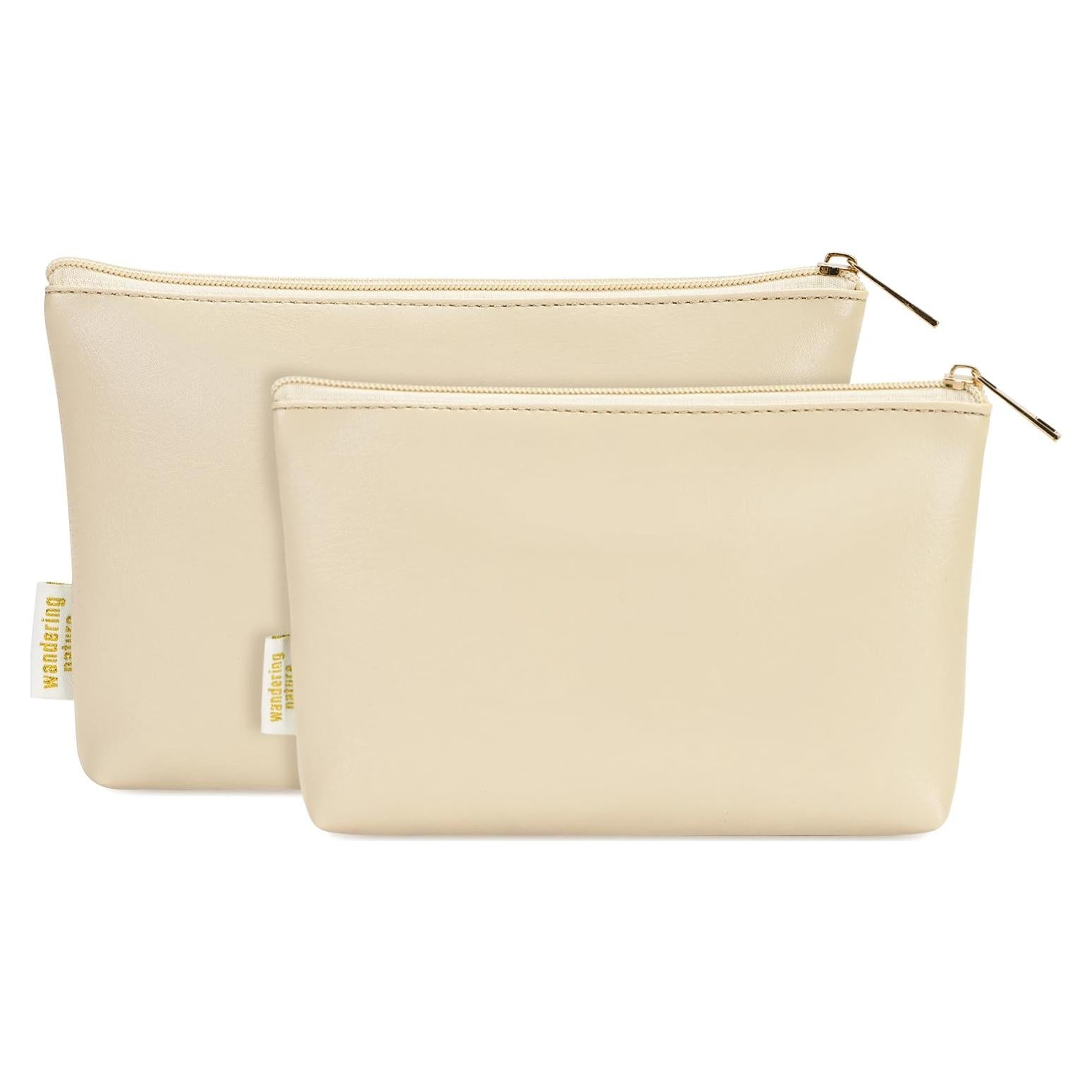 Bolsa de Maquillaje Wandering Nature 2 Paquetes Piel Vegana Beige