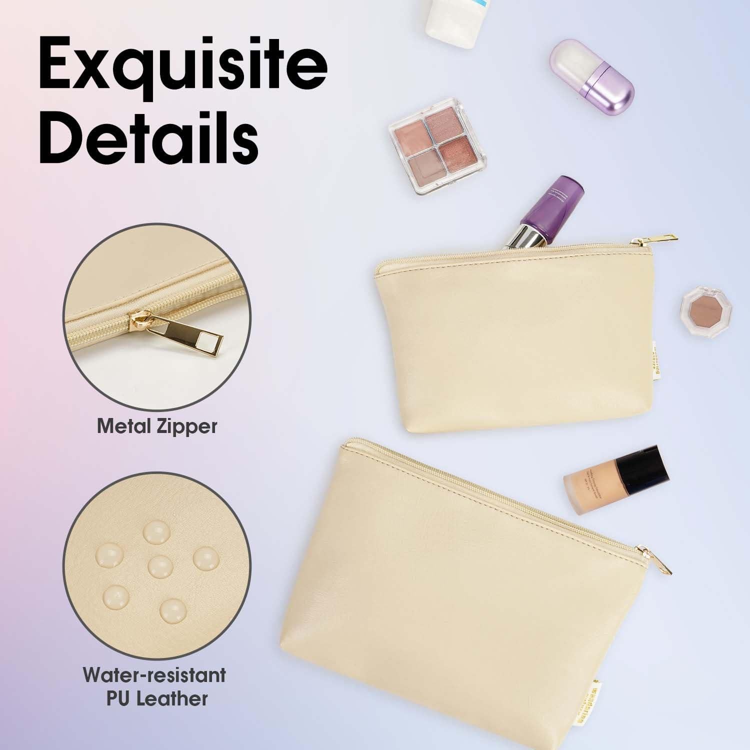 Bolsa de Maquillaje Wandering Nature 2 Paquetes Piel Vegana Beige