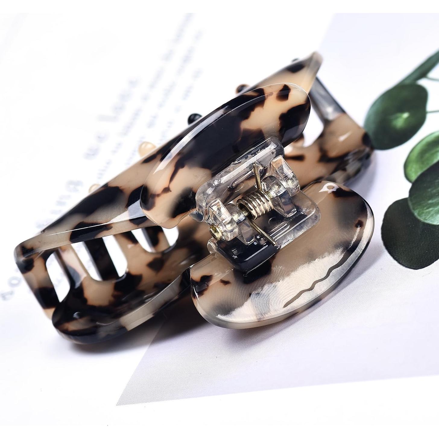 Pinzas de Pelo Medianas Fsmiling Tortuga Acetato 3 Piezas