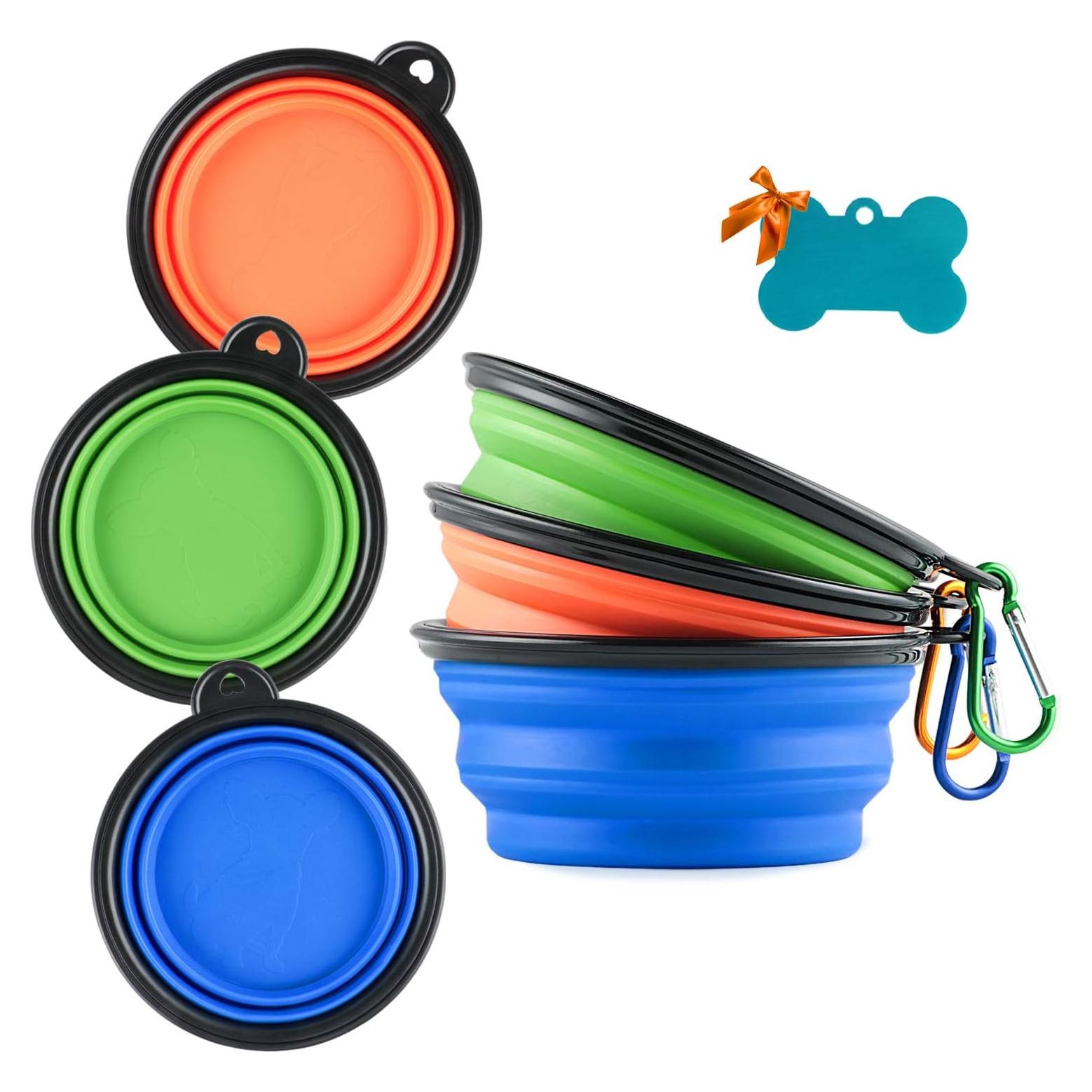 3 Tazones Plegables de Silicona para Perros MXZONE 355 ml