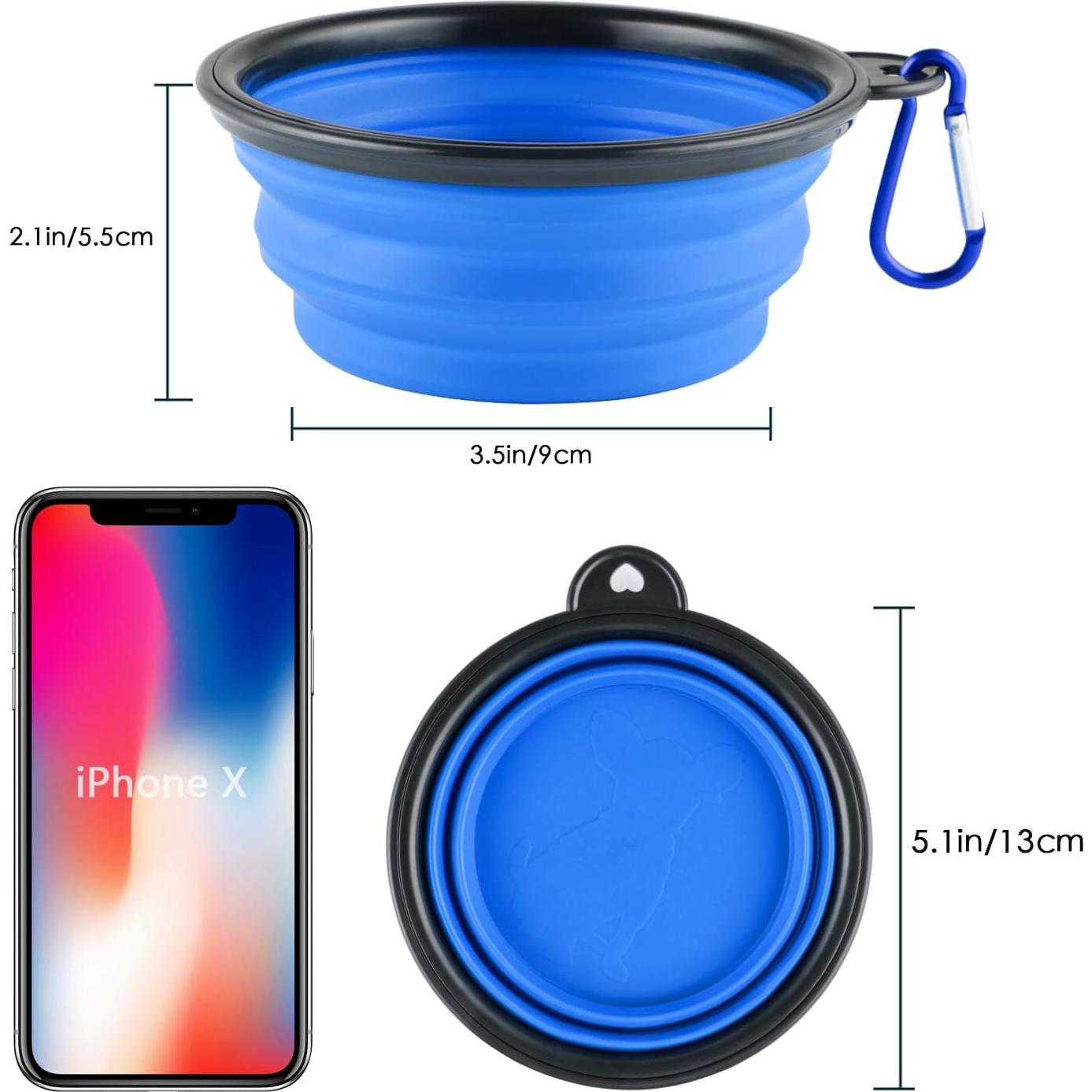 3 Tazones Plegables de Silicona para Perros MXZONE 355 ml