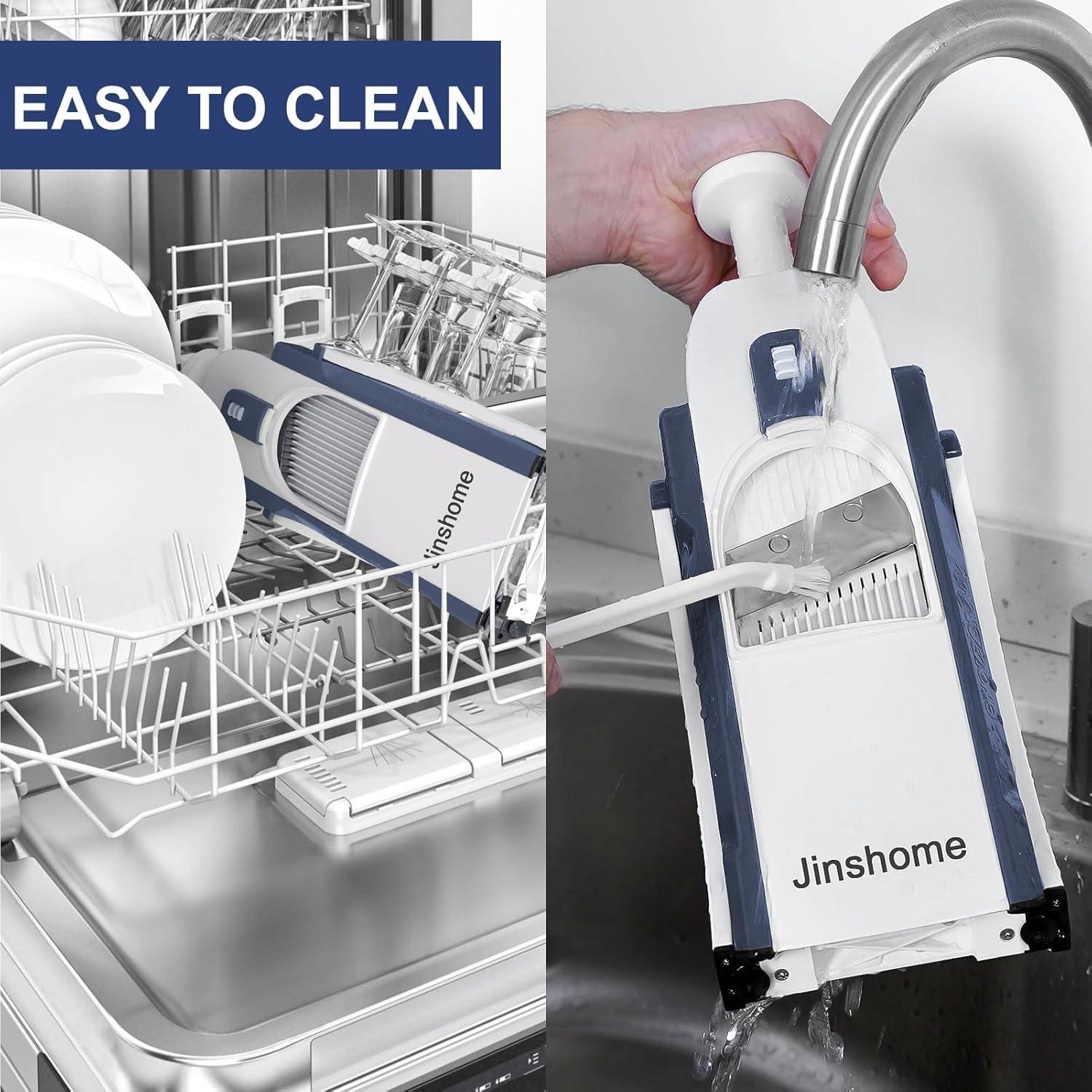 Rebanador Mandolina Manual Jinshome 4 Modos Ajustables Azul