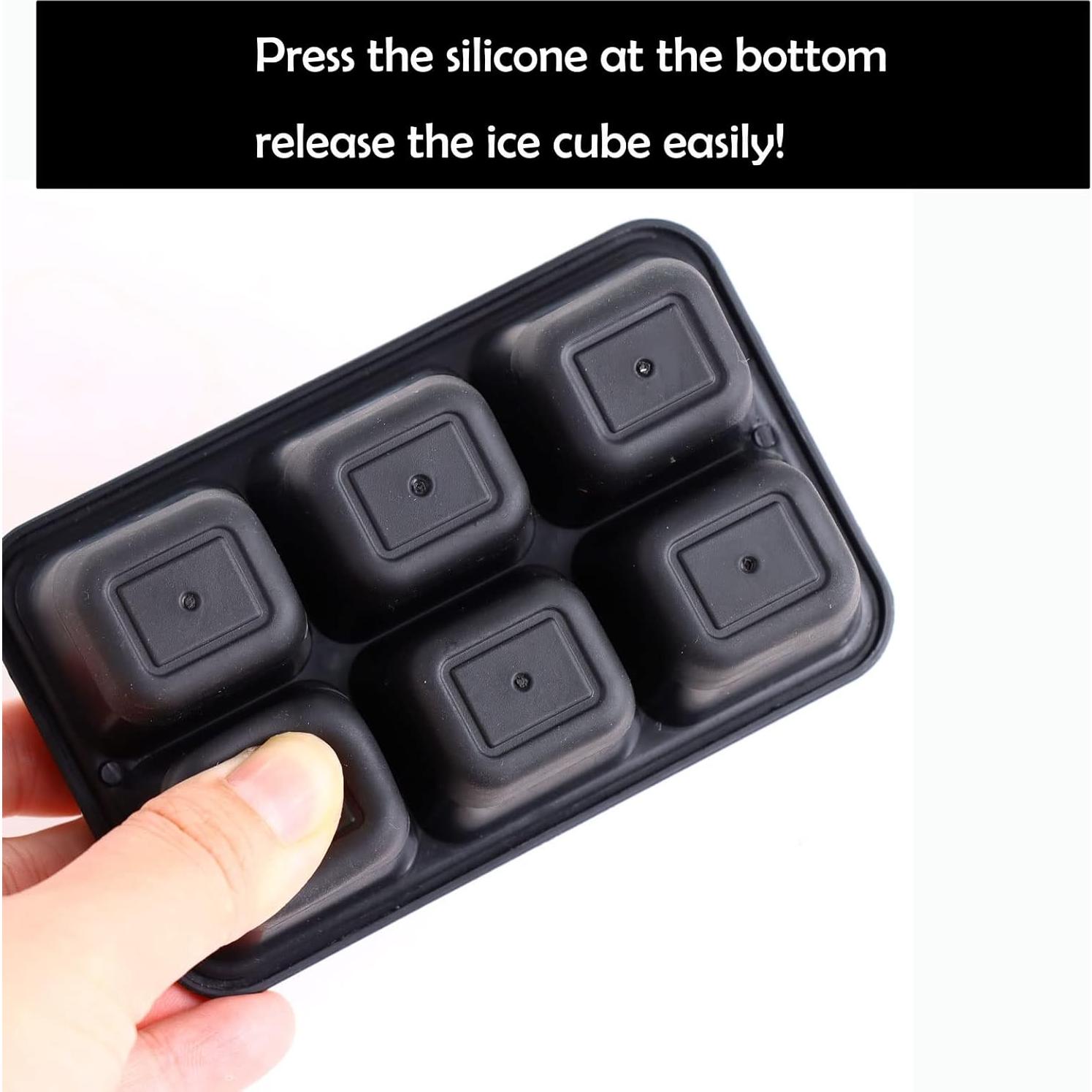 Bandejas de Hielo KIYOKI 3 Piezas Silicona Apilables Negro