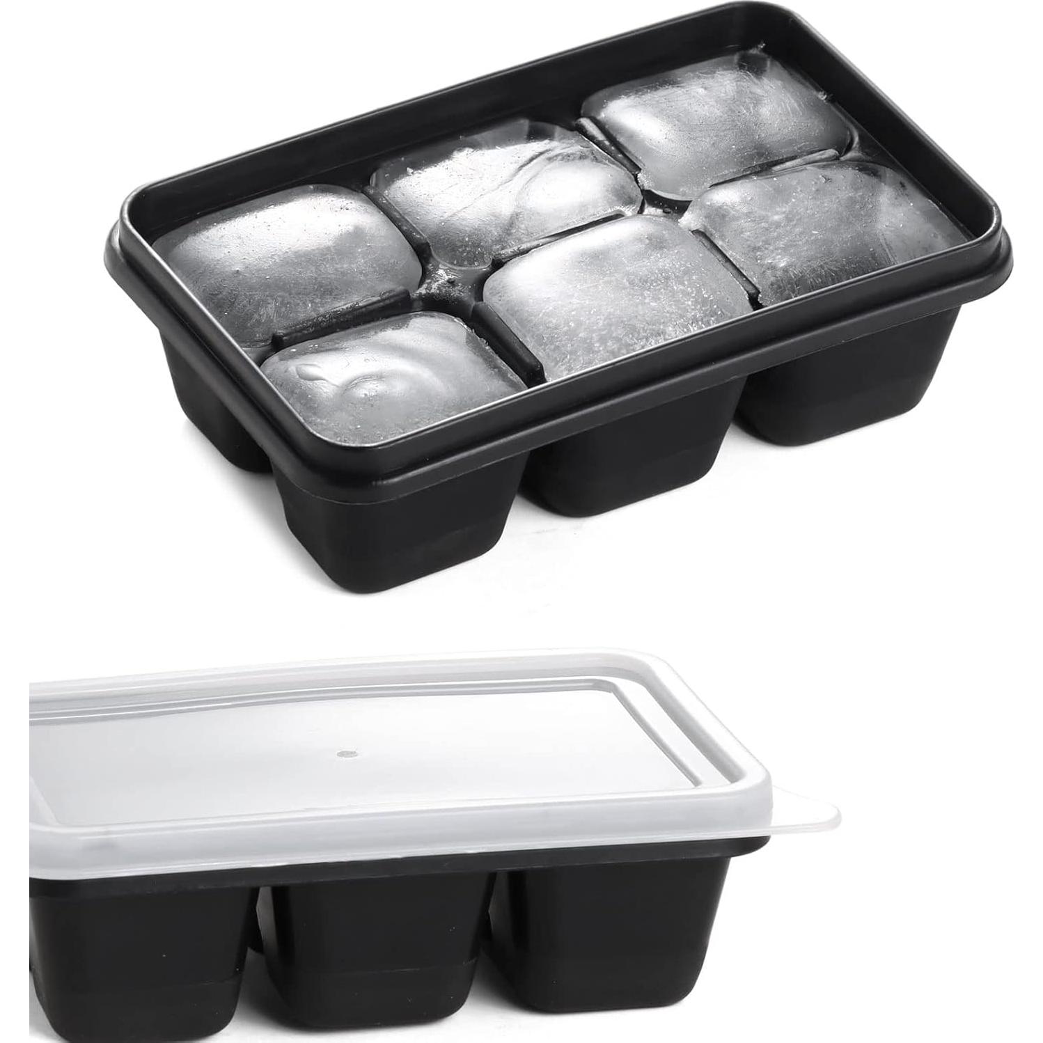 Bandejas de Hielo KIYOKI 3 Piezas Silicona Apilables Negro