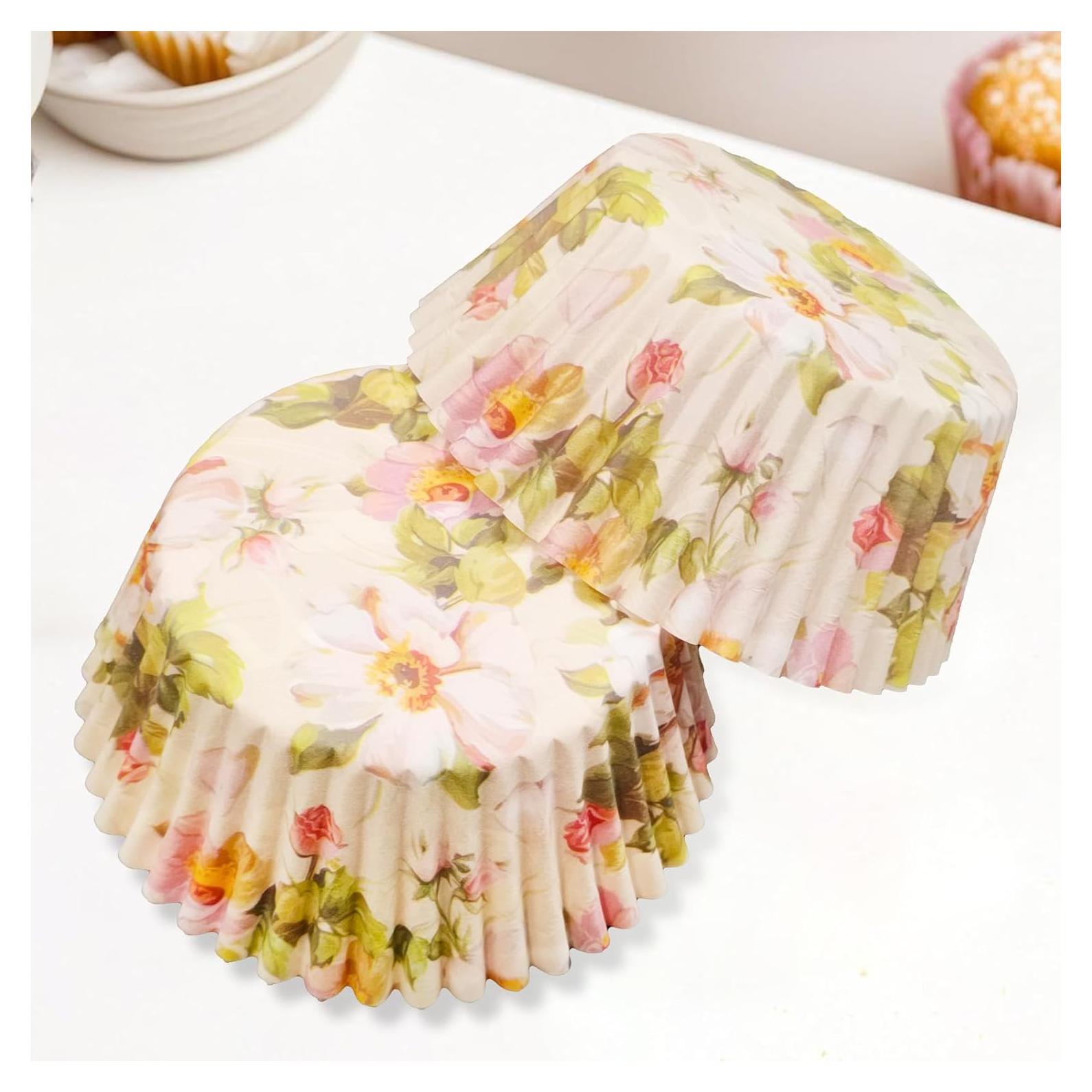 Forros de Cupcake Florales Starfa 400 Unidades Albaricoque