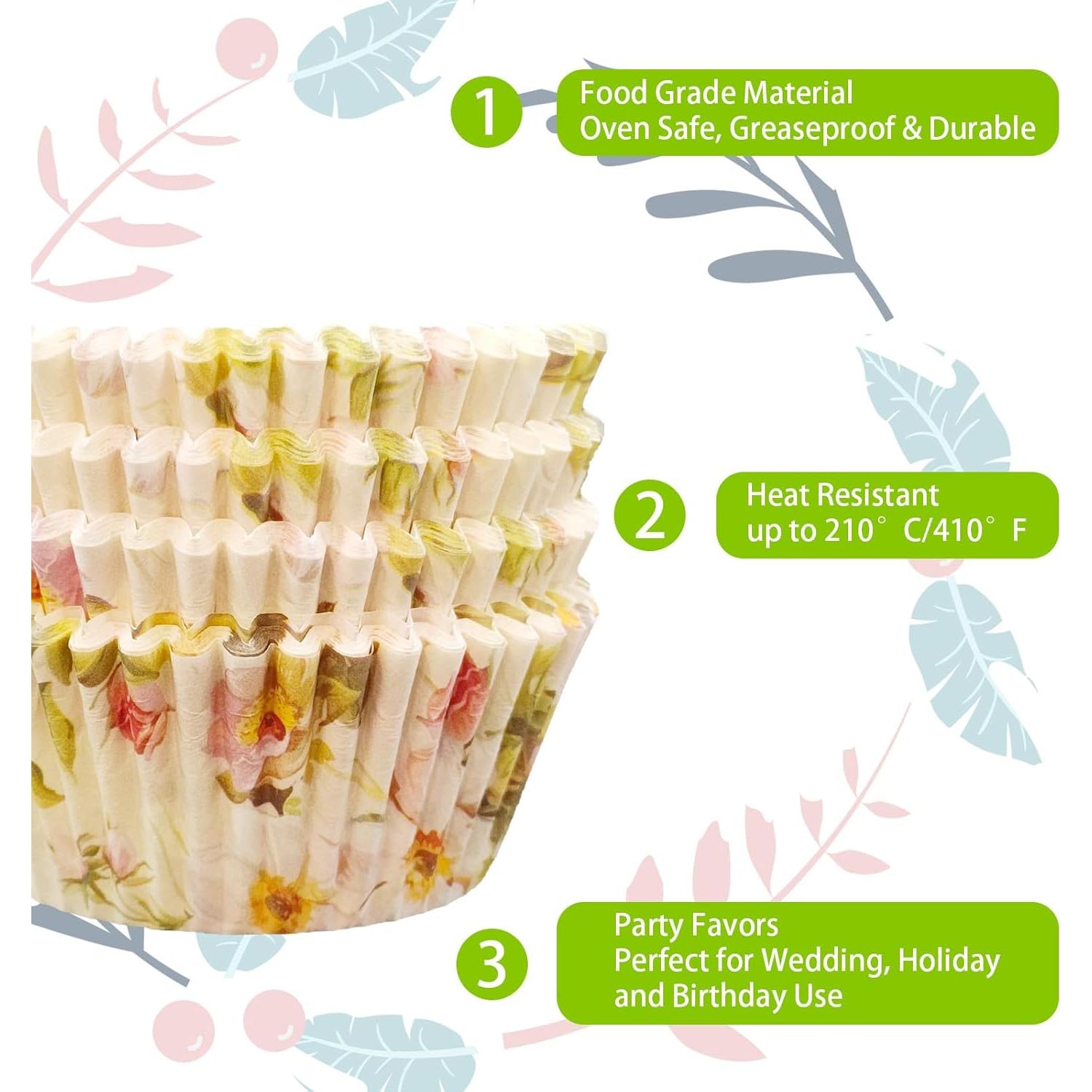 Forros de Cupcake Florales Starfa 400 Unidades Albaricoque