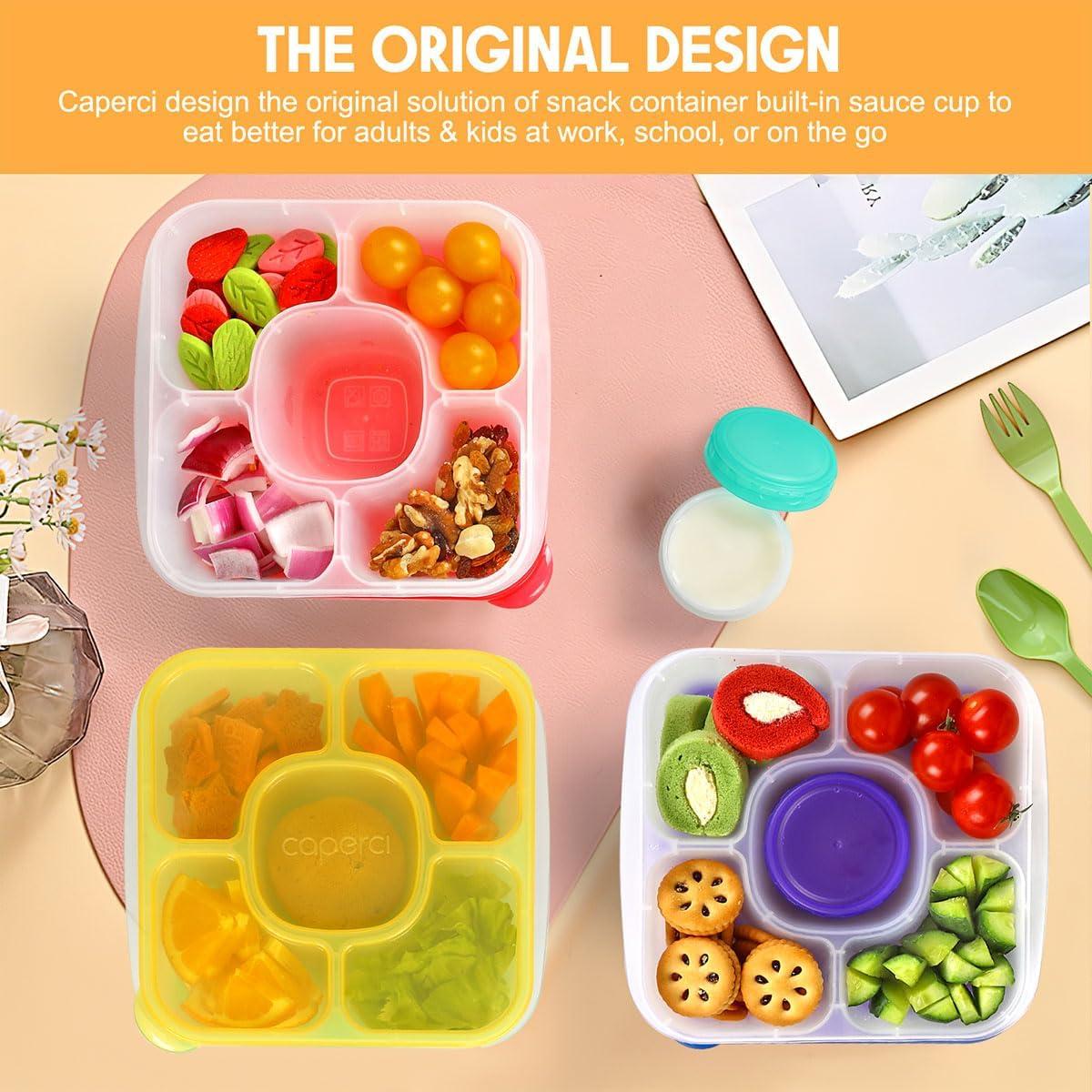 Caperci Bento Box 5 Compartimentos Sin BPA - Set 4 Colores