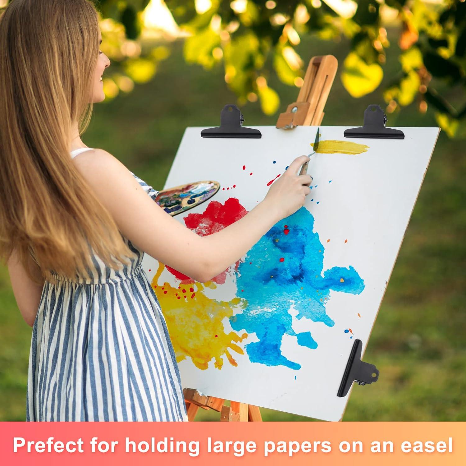 Clips de Metal Bulldog Coideal Negros 10 Pcs 10 cm Grandes