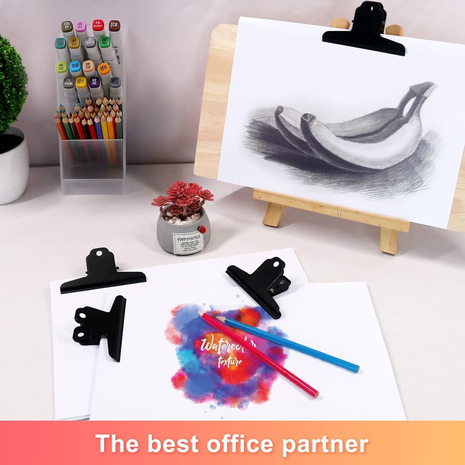 Clips de Metal Bulldog Coideal Negros 10 Pcs 10 cm Grandes