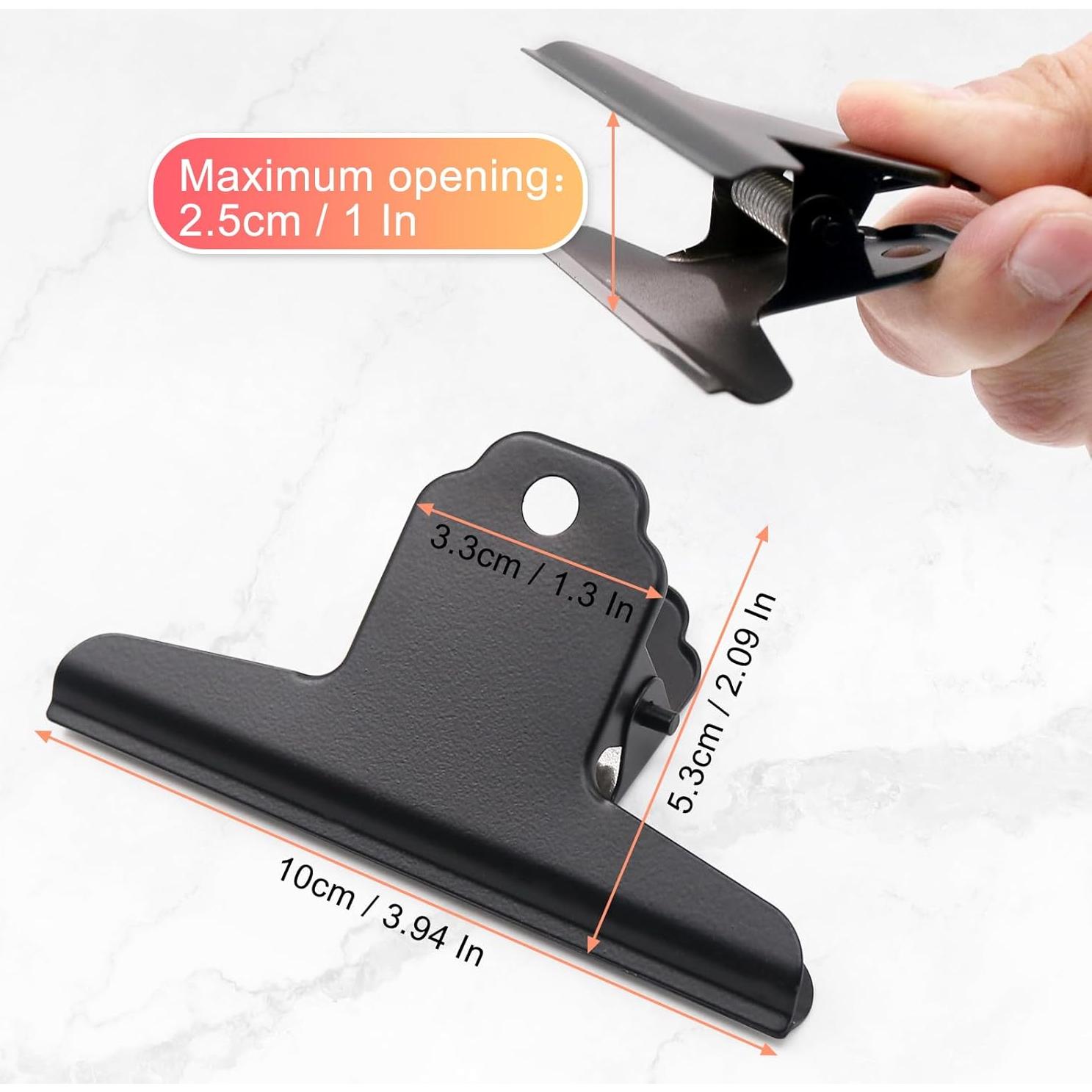 Clips de Metal Bulldog Coideal Negros 10 Pcs 10 cm Grandes