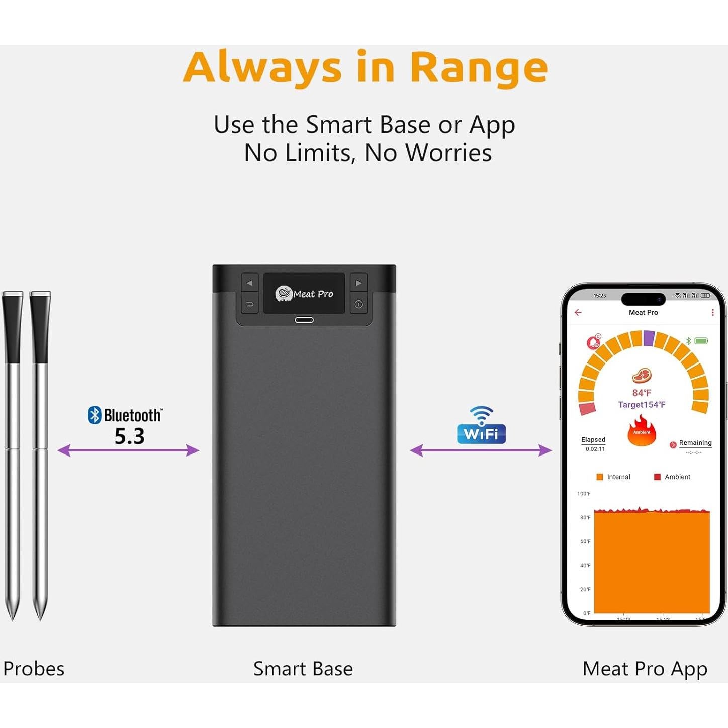 Termómetro Digital Inalámbrico DECADE MTRD-01 con 4 Probes
