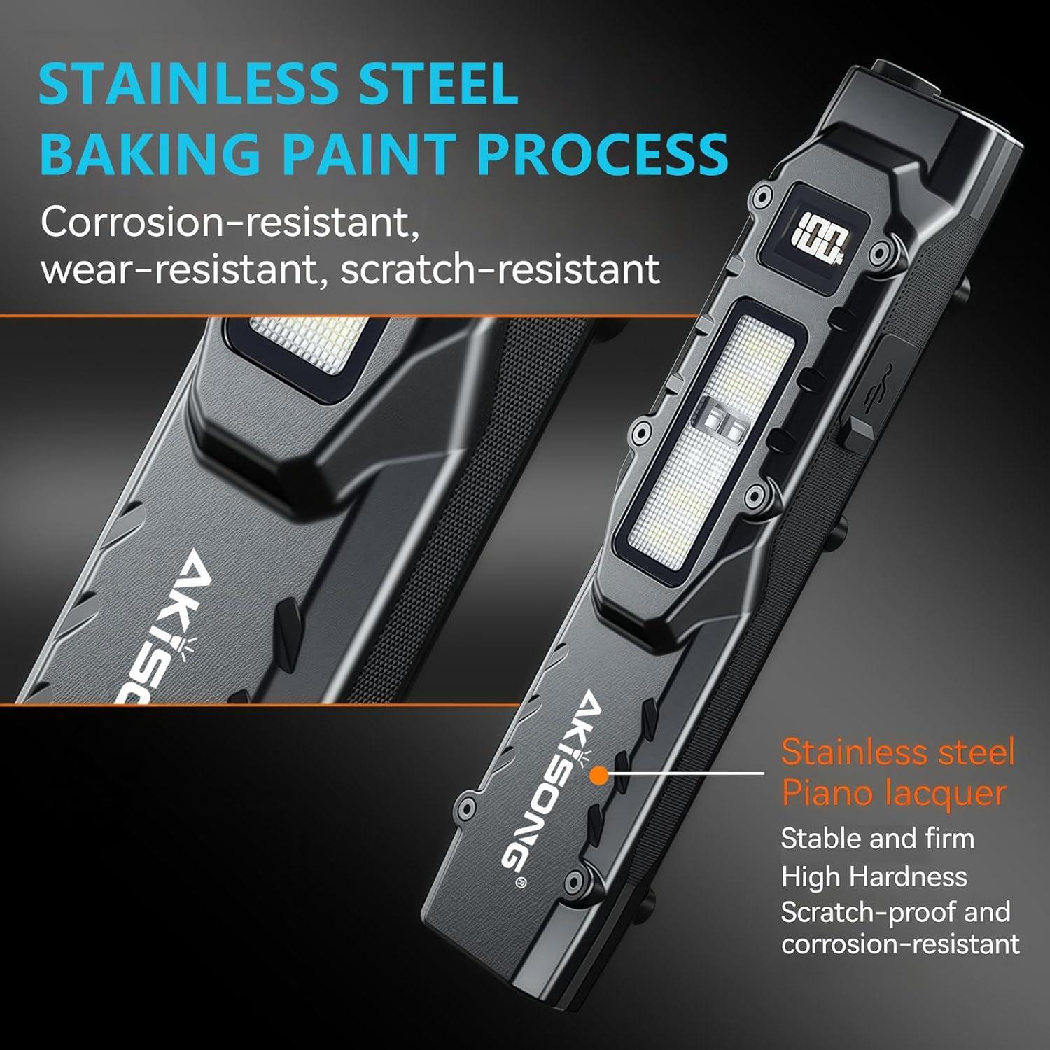 Linterna Táctica EDC AKISONG 1200 Lúmenes Recargable USB-C