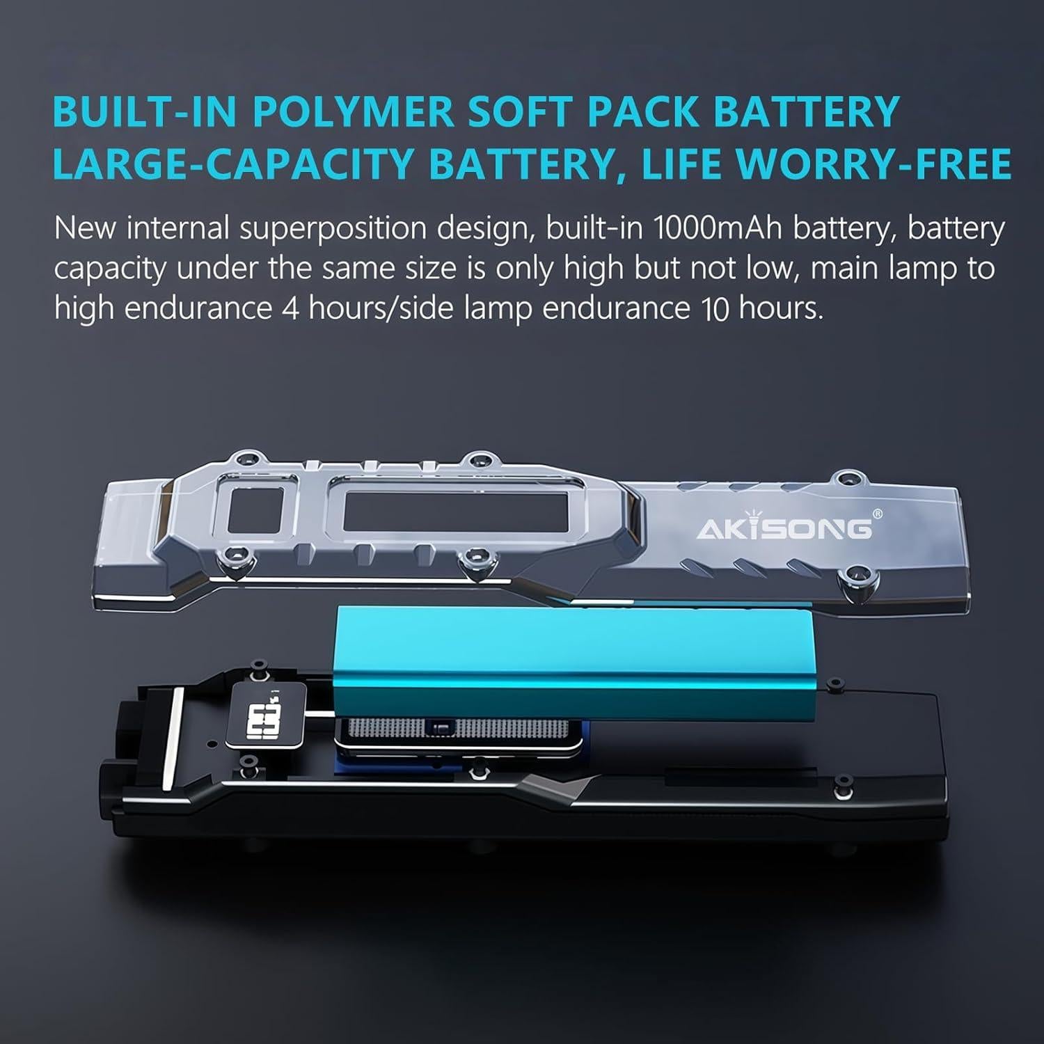 Linterna Táctica EDC AKISONG 1200 Lúmenes Recargable USB-C